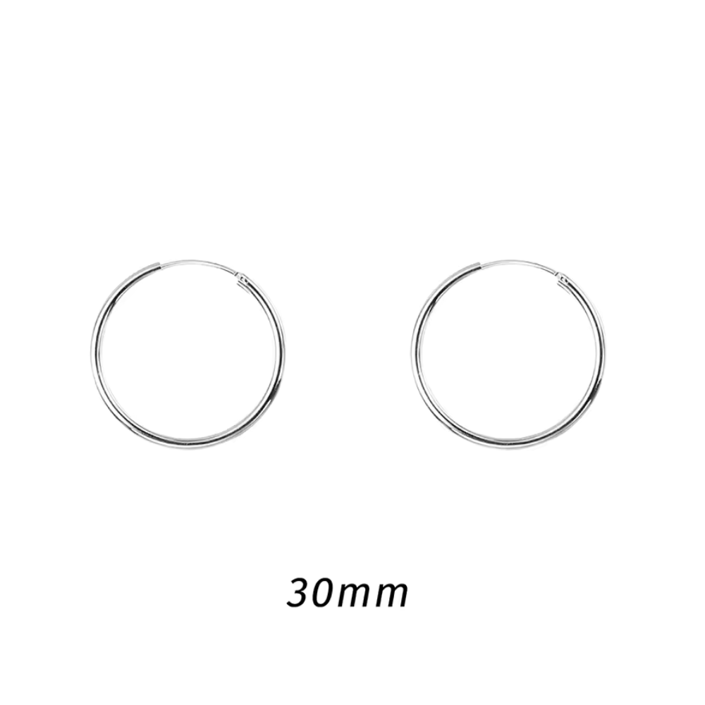 Aros Plata Argolla Borde Ovalado 30 mm-2