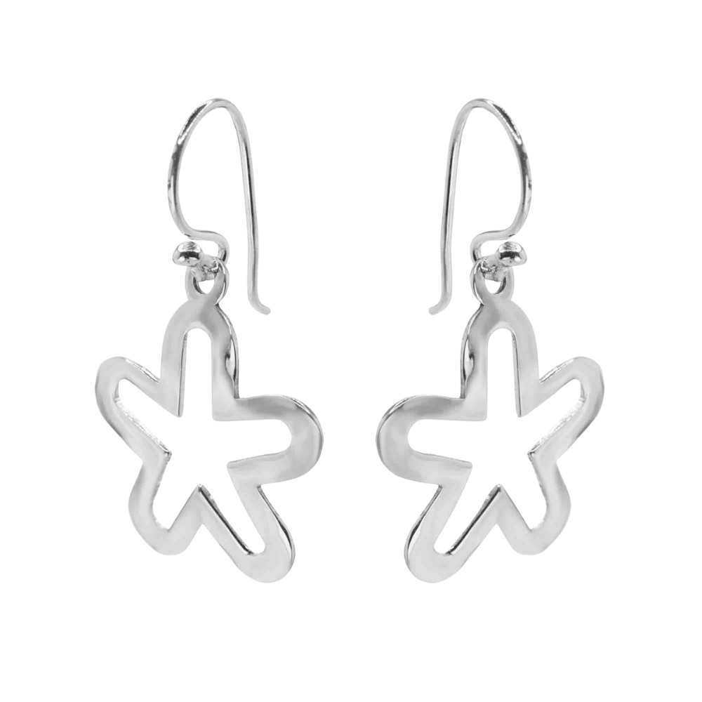 Aros de Plata 925 Diseño Flores Martilladas-1