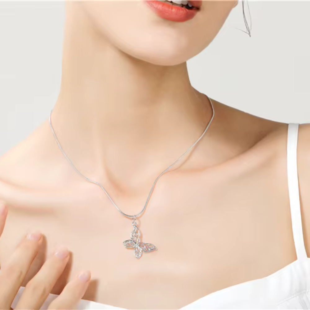 Collar Con Colgante De Mariposa 50 cm-2