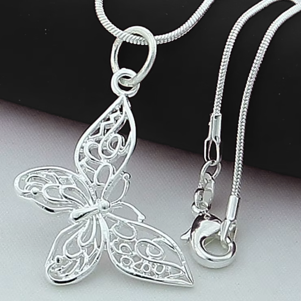Collar Con Colgante De Mariposa 50 cm-5