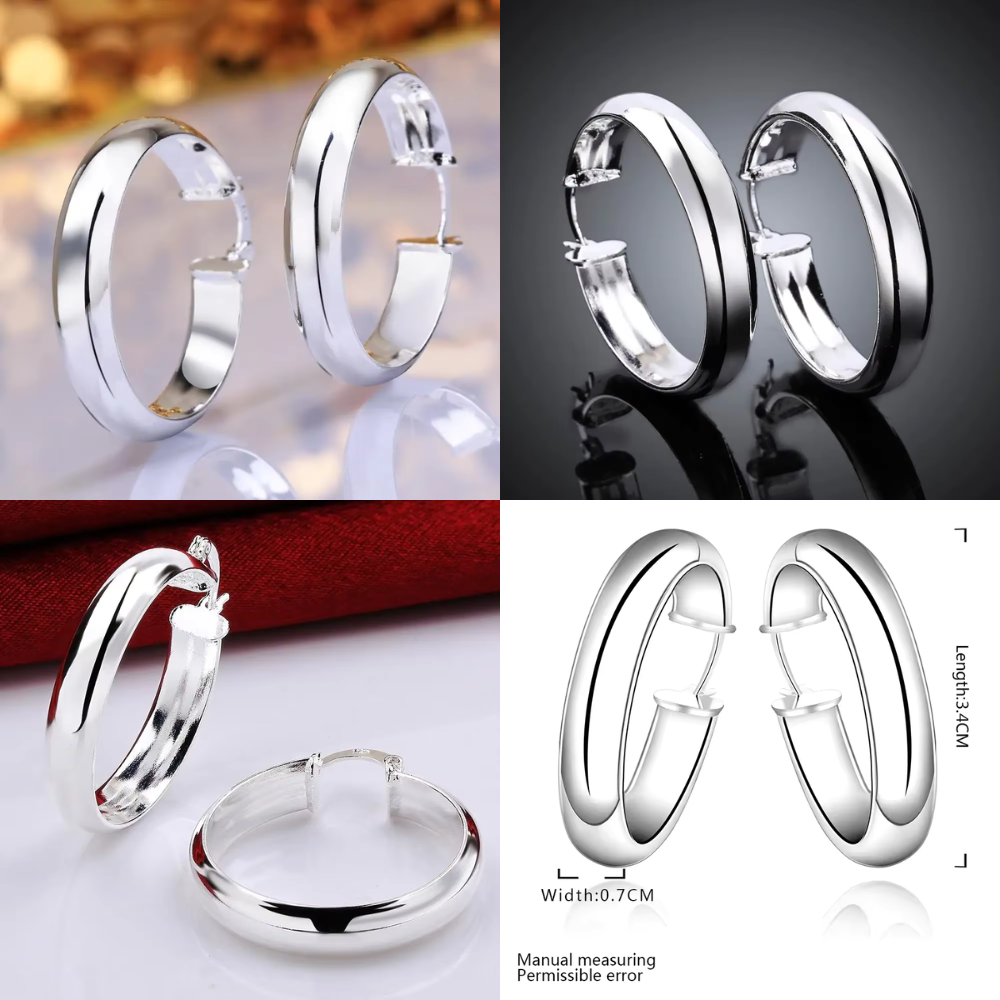 Aros Plata Argolla Ovalo 35 mm-3