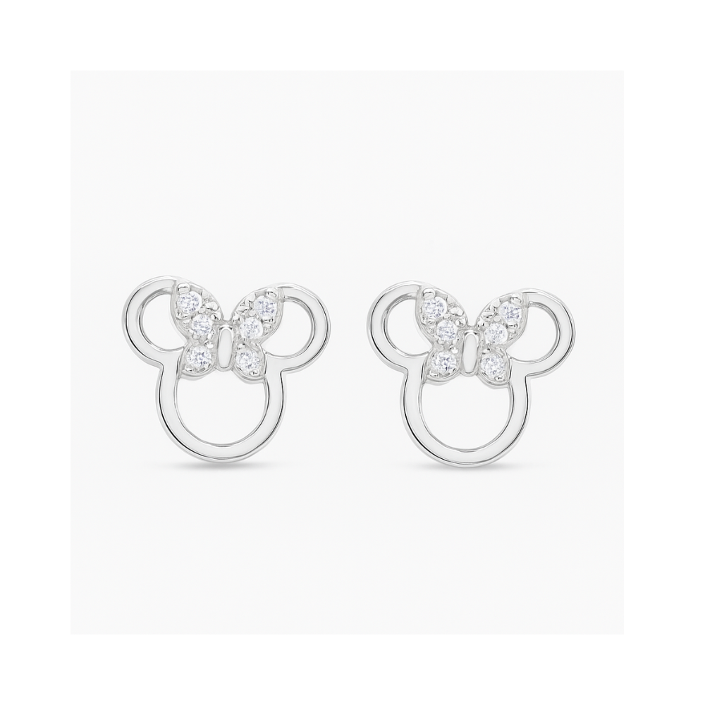 Aros De Plata 925 Minnie Mouse con Circones-1