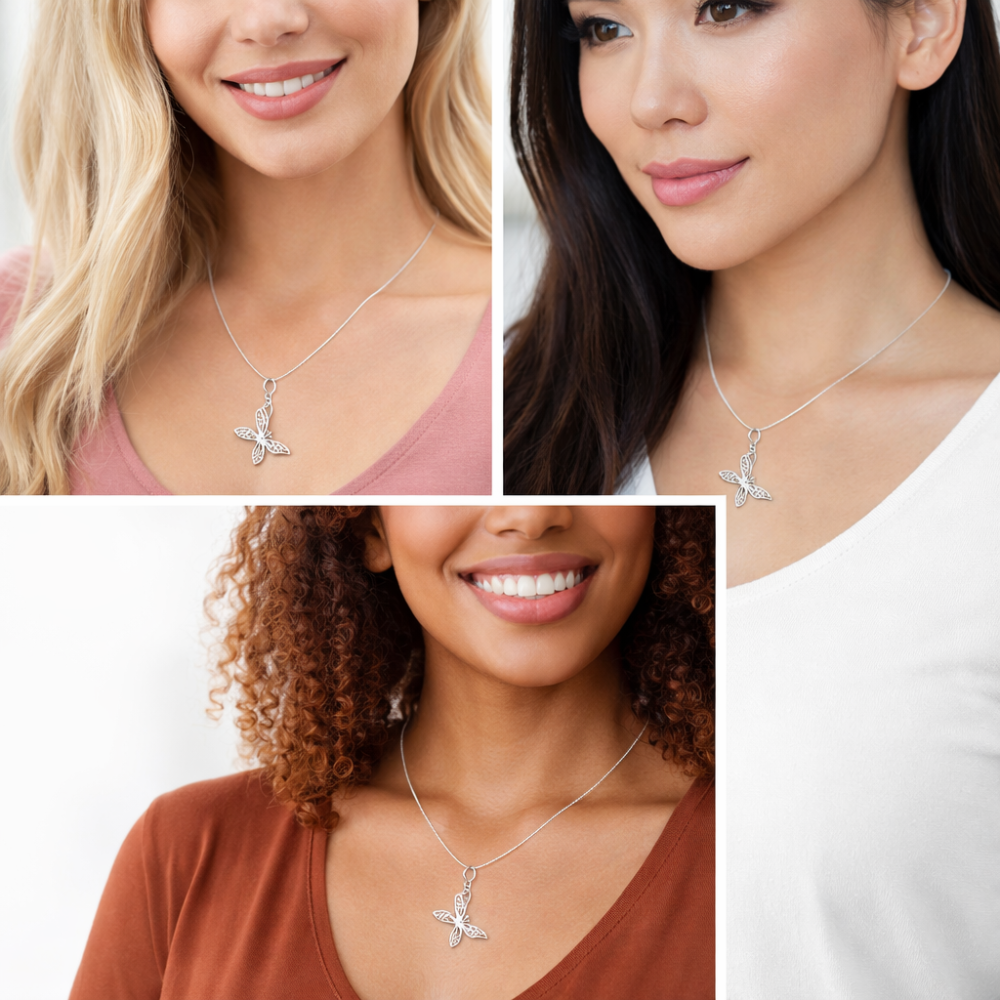 Collar Con Colgante De Mariposa 60 cm-4