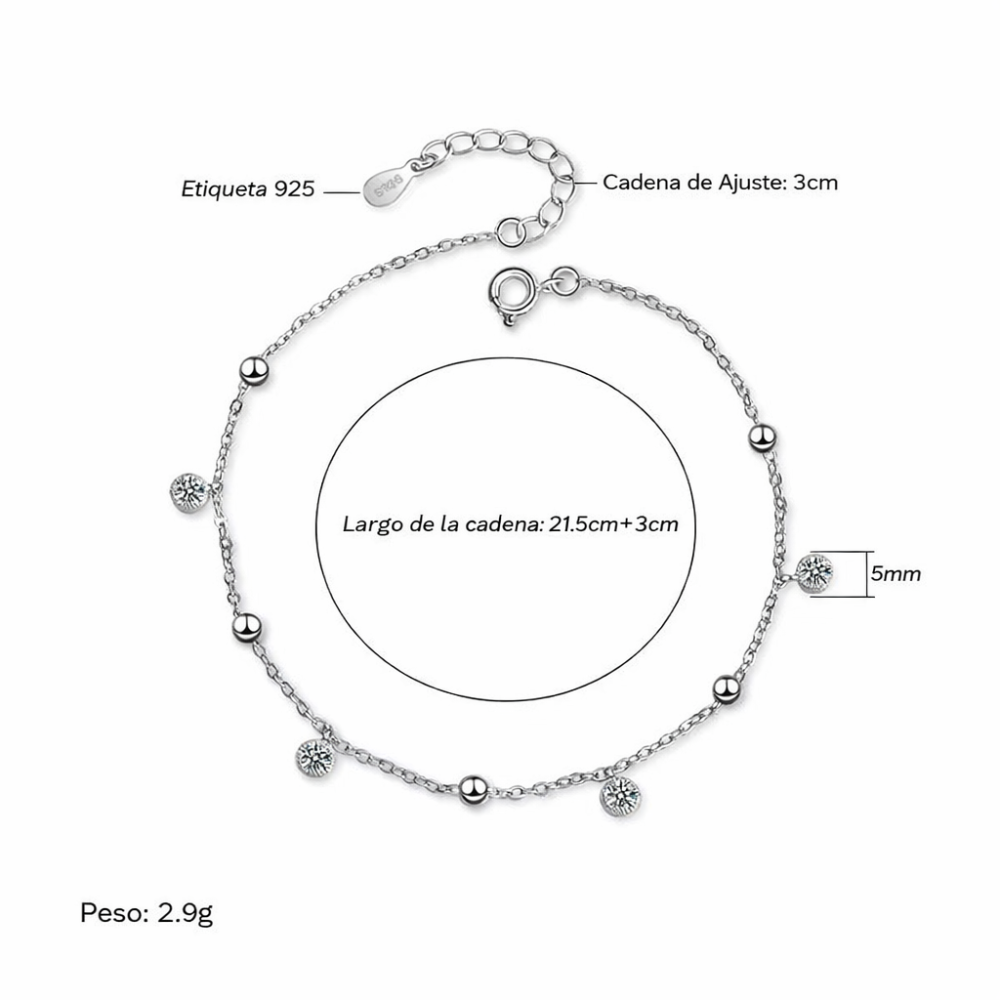 Tobillera Cadena Con Circones Colgantes-2