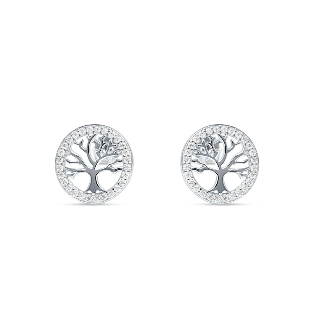 Aros De Plata Arbol De La Vida Con Circonitas-2