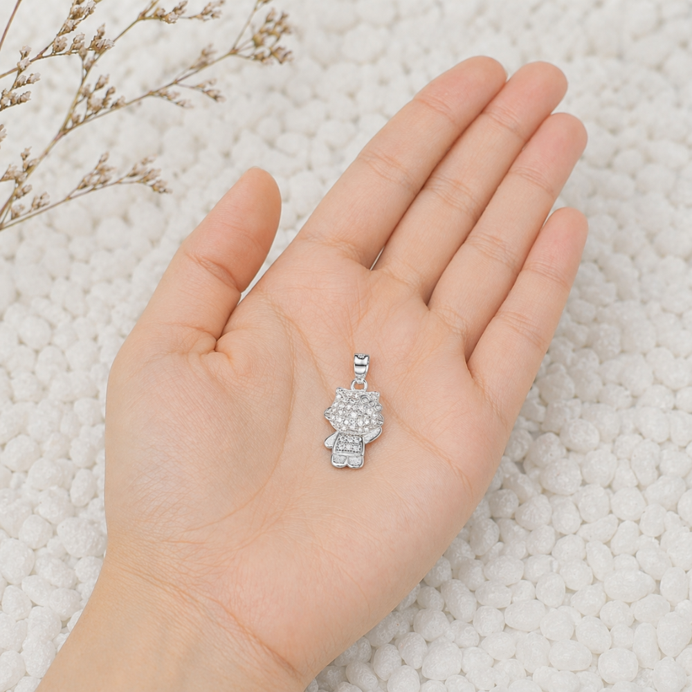 Colgante Hello Kitty Plata con Circones-2