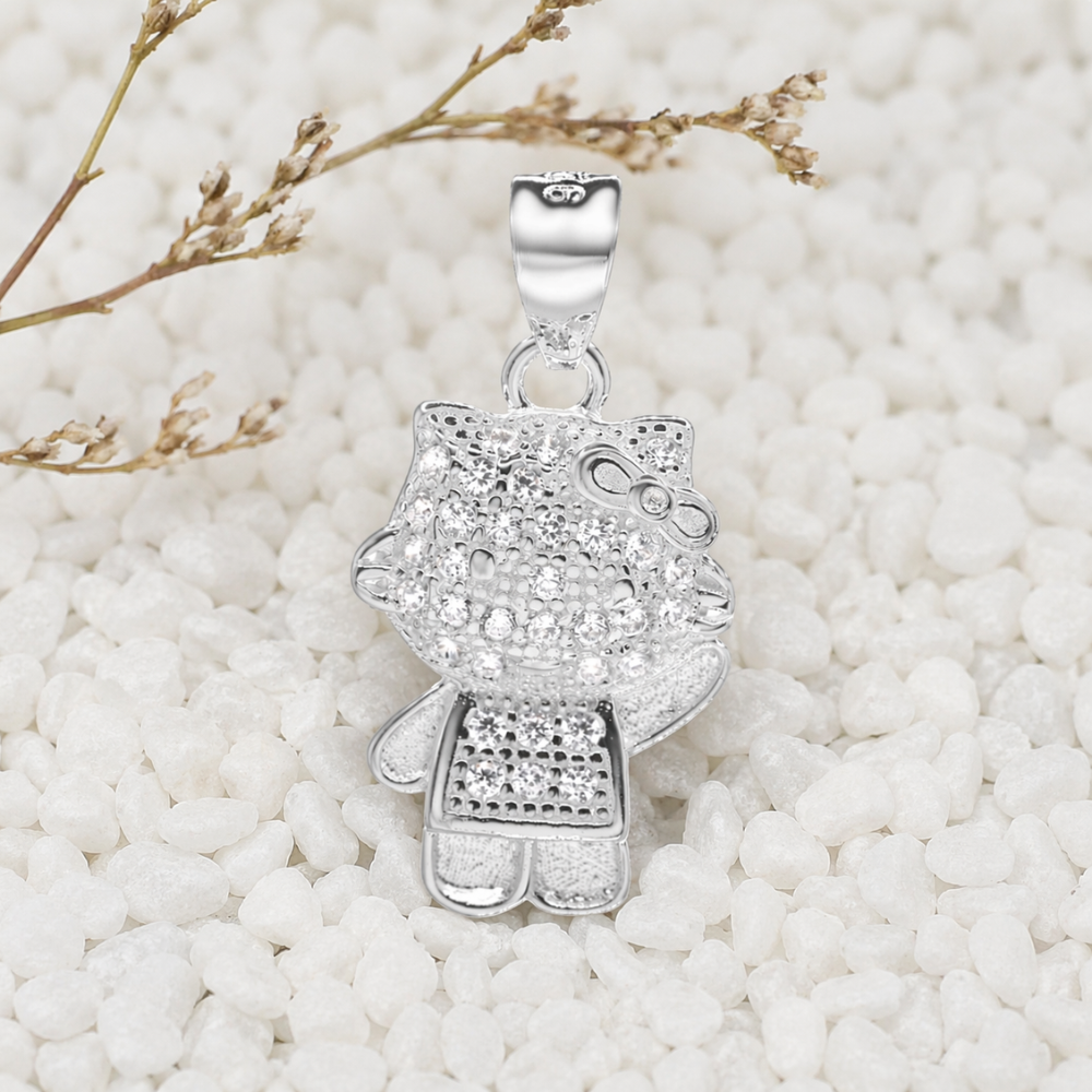 Colgante Hello Kitty Plata con Circones-3