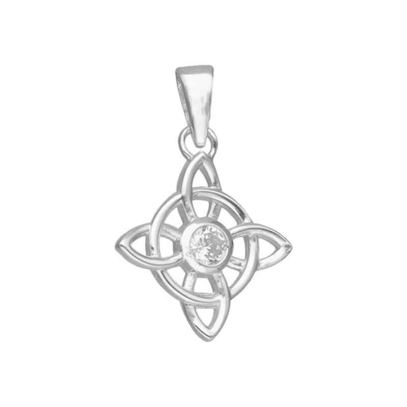 Colgante de Plata Nudo de Brujas Con Circon-1