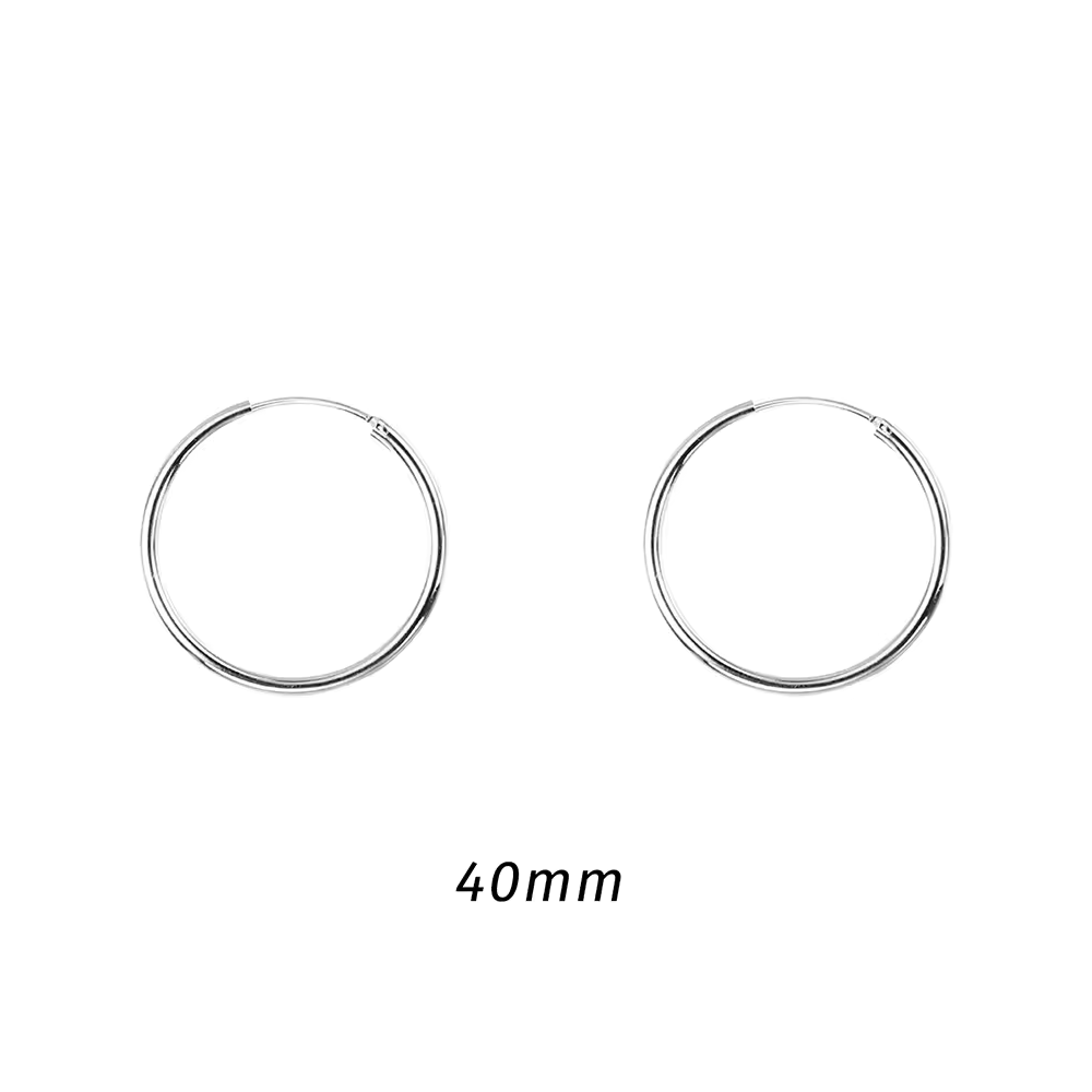 Aros Plata Argolla Borde Ovalado 40 mm-4