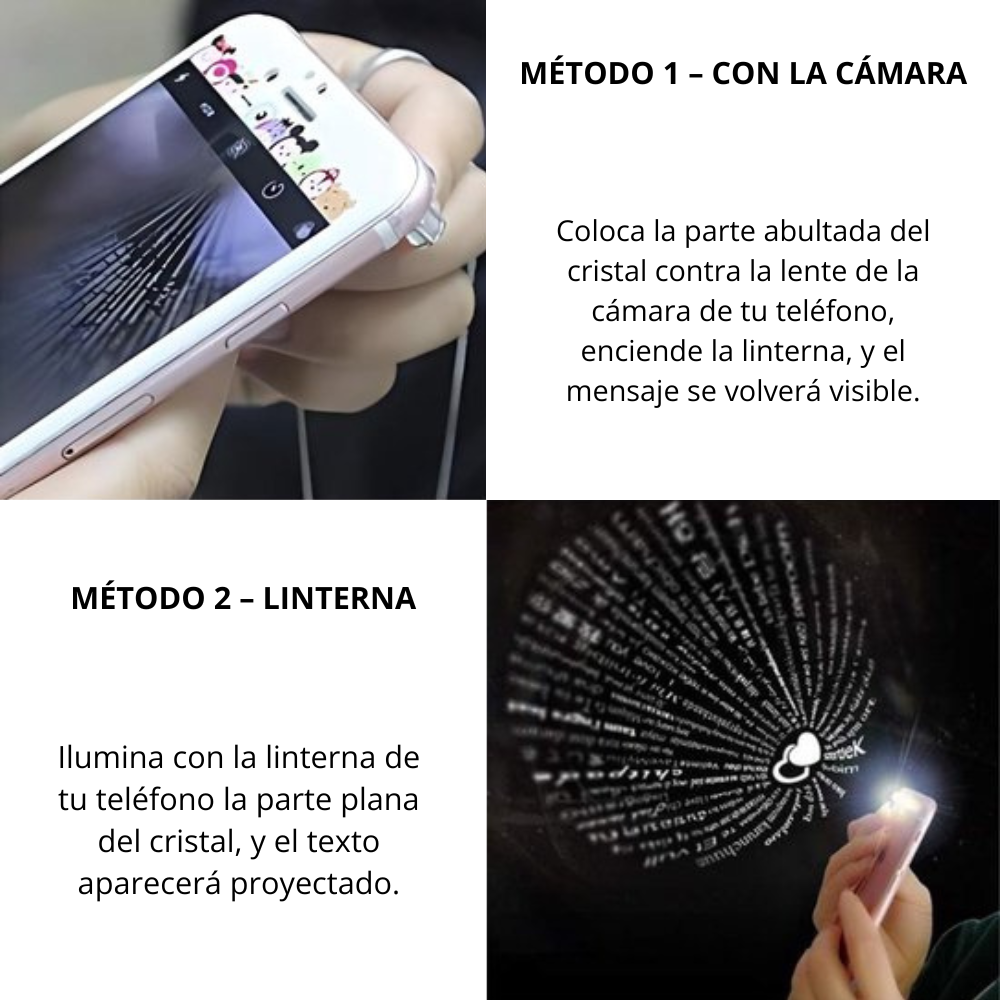 Collar de Acero Coraz n Proyectable Te Amo en 100 Idiomas-4