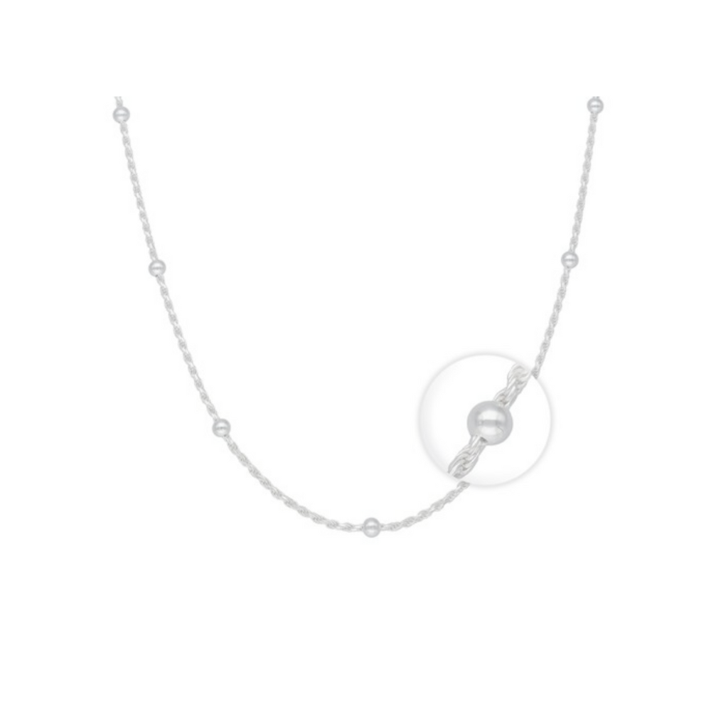 Cadena de Plata Turbillon Con Bolitas-0