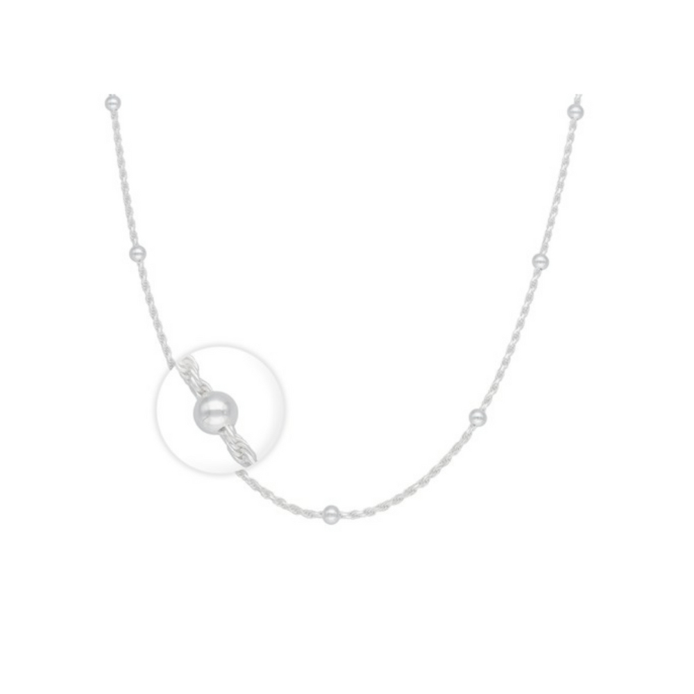 Cadena de Plata Turbillon Con Bolitas-1
