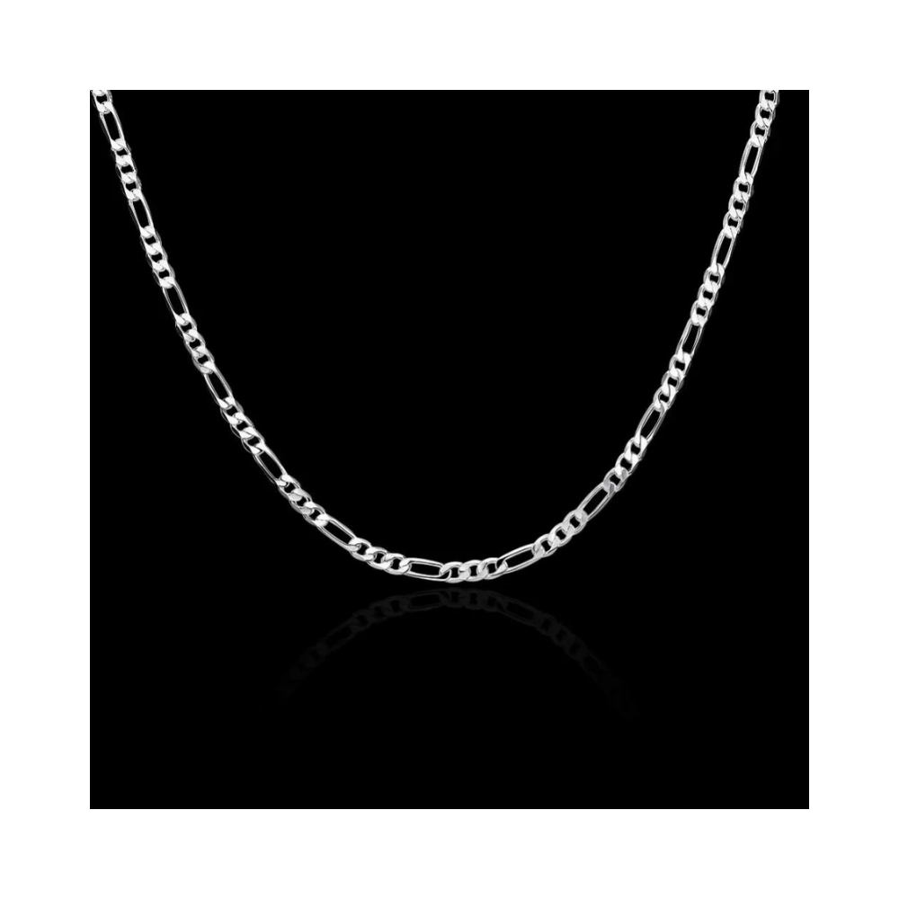 Cadena Figaro Plateada 4 mm 60 cm-2