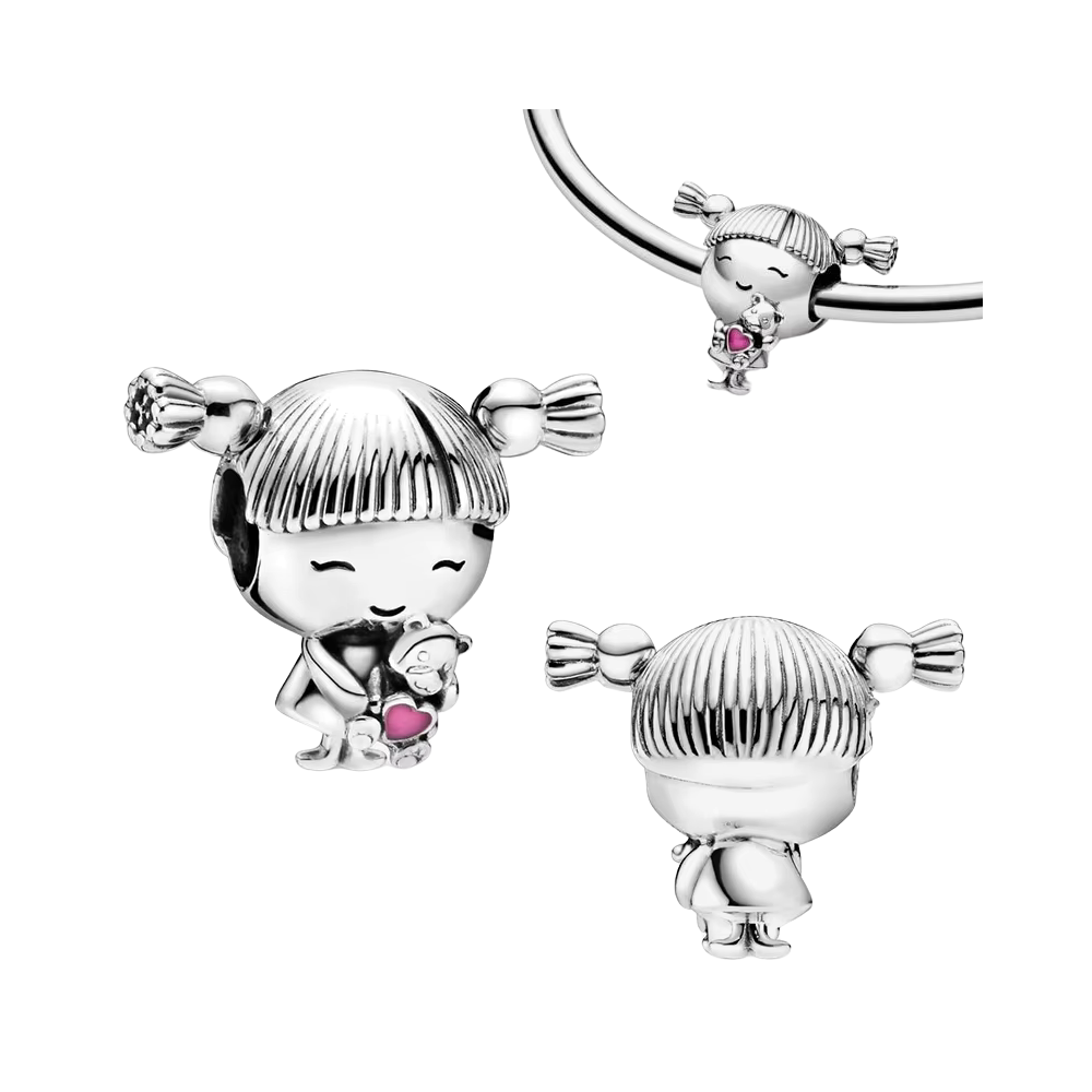 Charm Niña Con Oso de Peluche-4