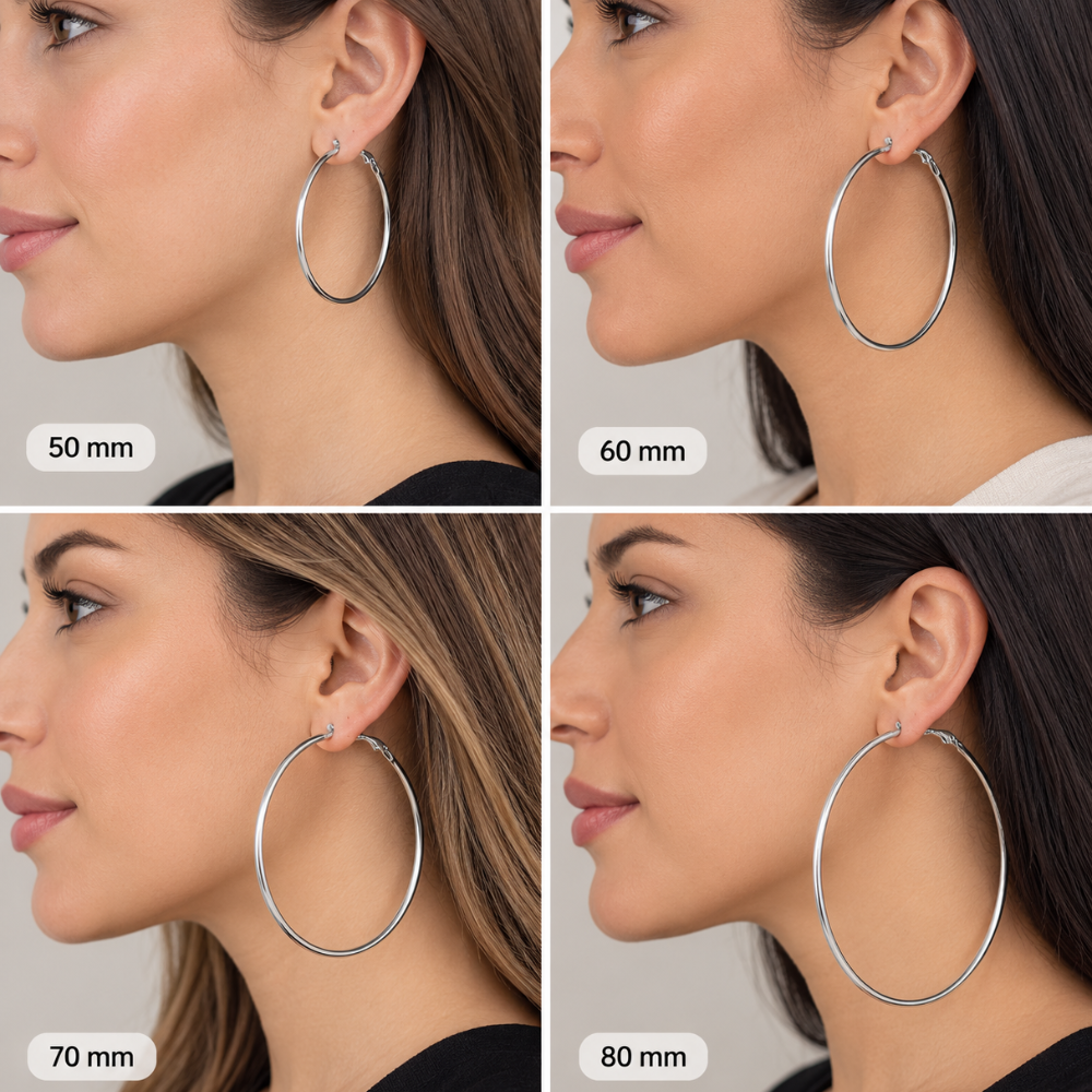 Aros Argolla Lisa Grande Plateada-4