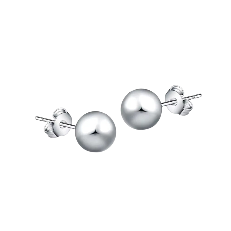 Aros de Plata Esferas Lisas-0