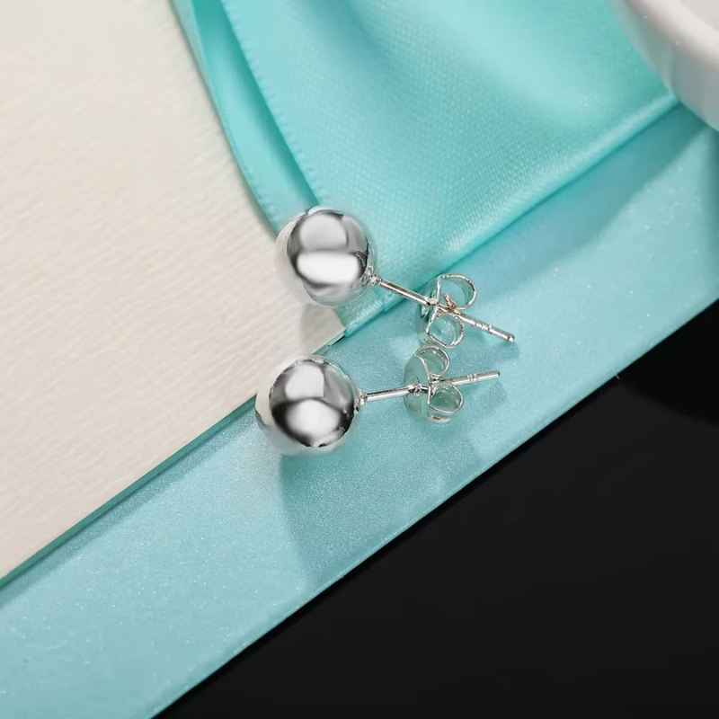 Aros de Plata Esferas Lisas-1