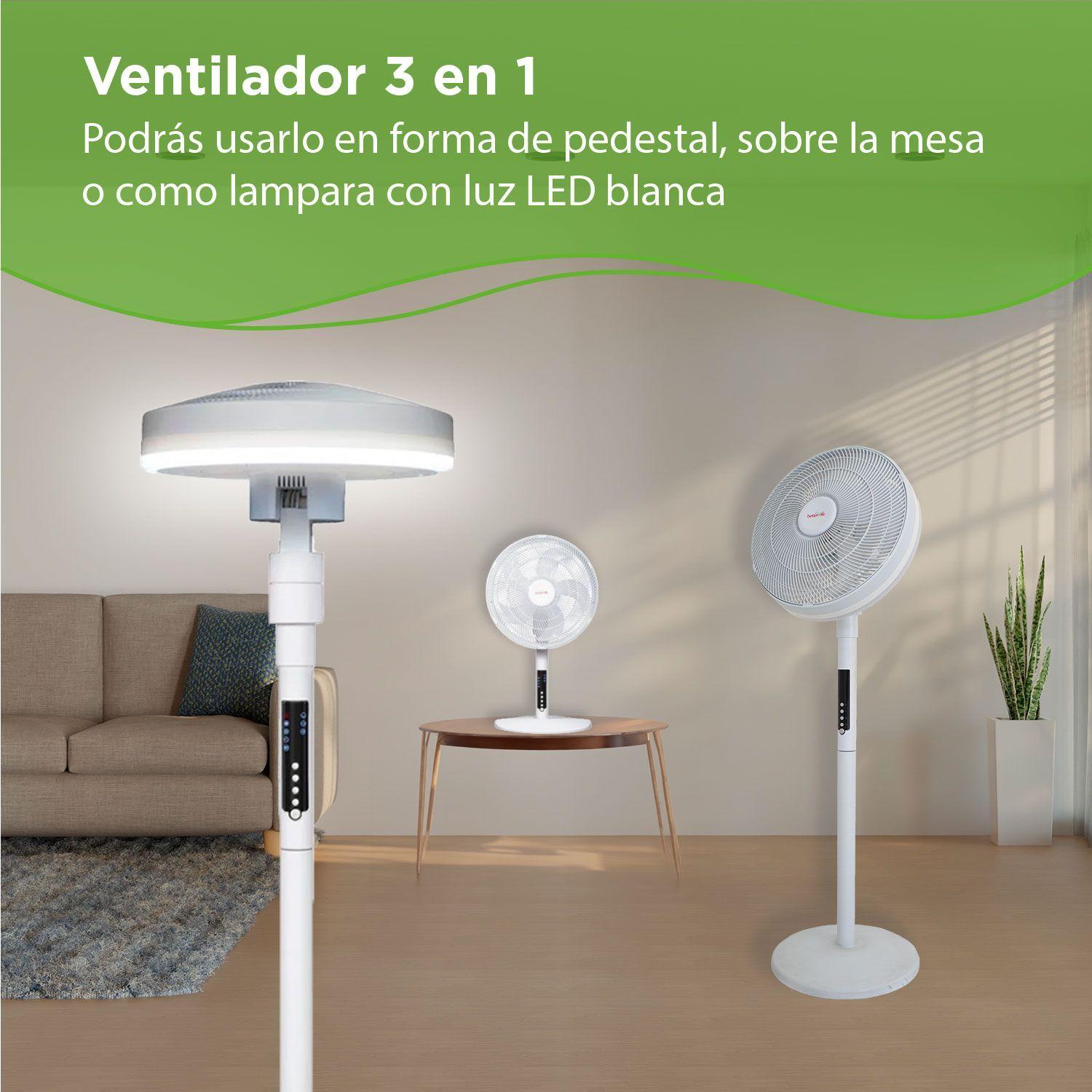 Ventilador de Pedestal y Sobremesa con Luz LED 3 en 1-1