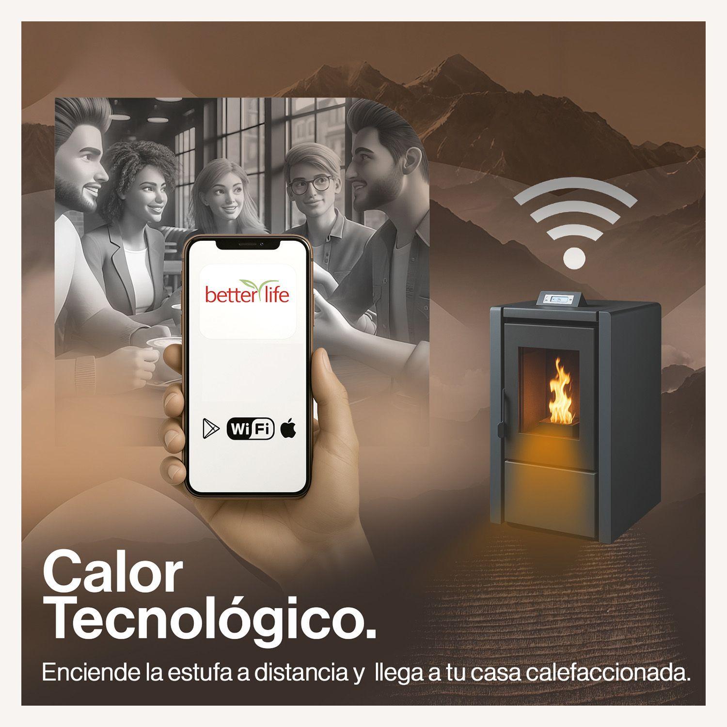 Estufa Pellet 6,2 KW 100 m2 WiFi-4