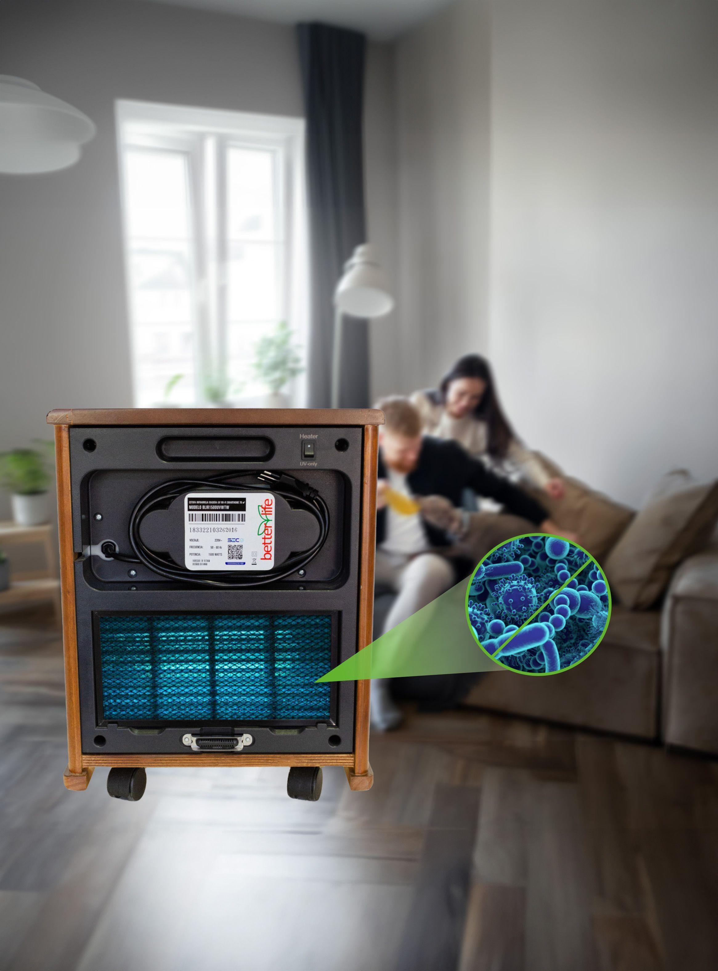 Estufa Eléctrica Infrarroja Madera UV 70 m2 WiFi-1