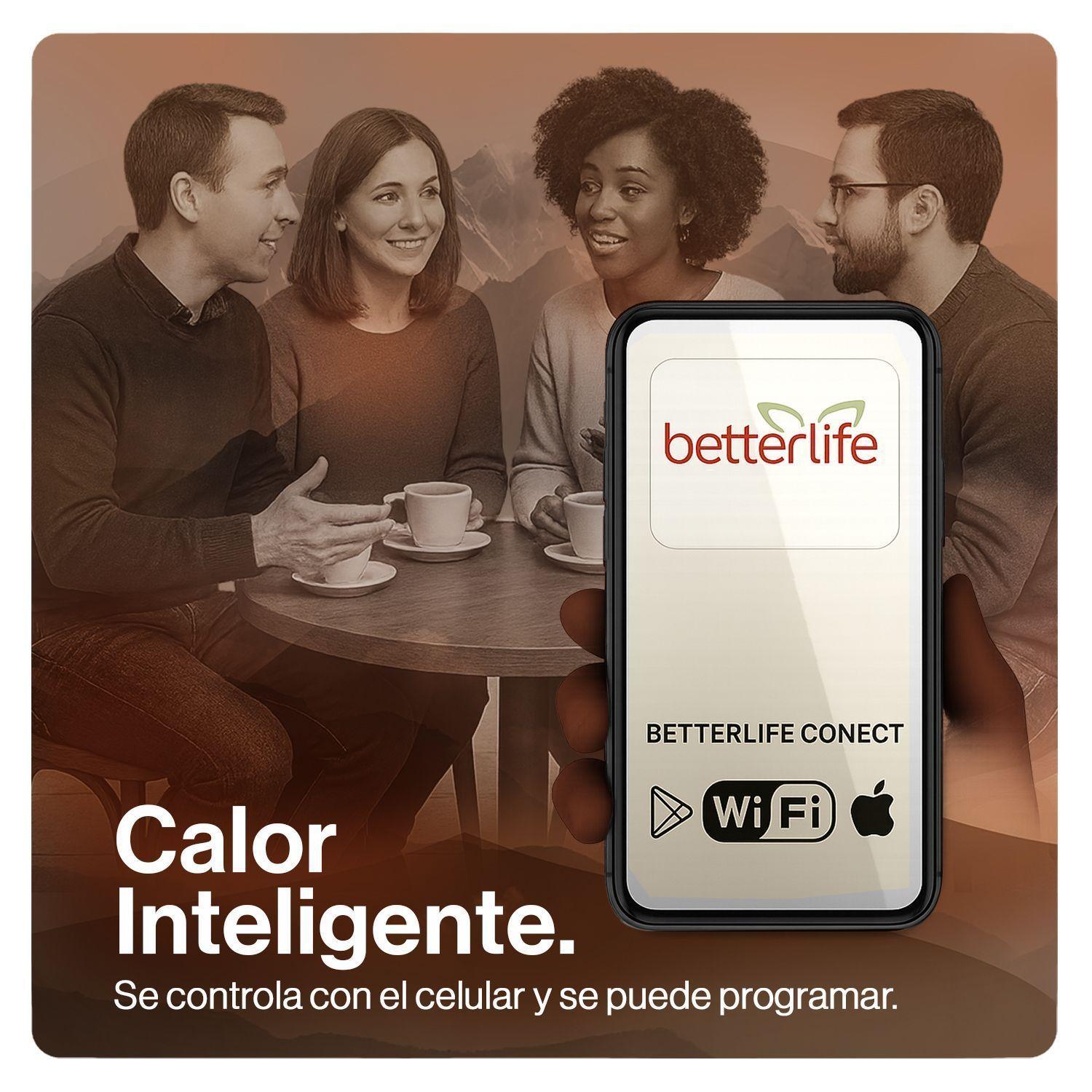 Calefactor Mural De Cristal Wi-Fi 2000W Betterlife BLCV2000W-4