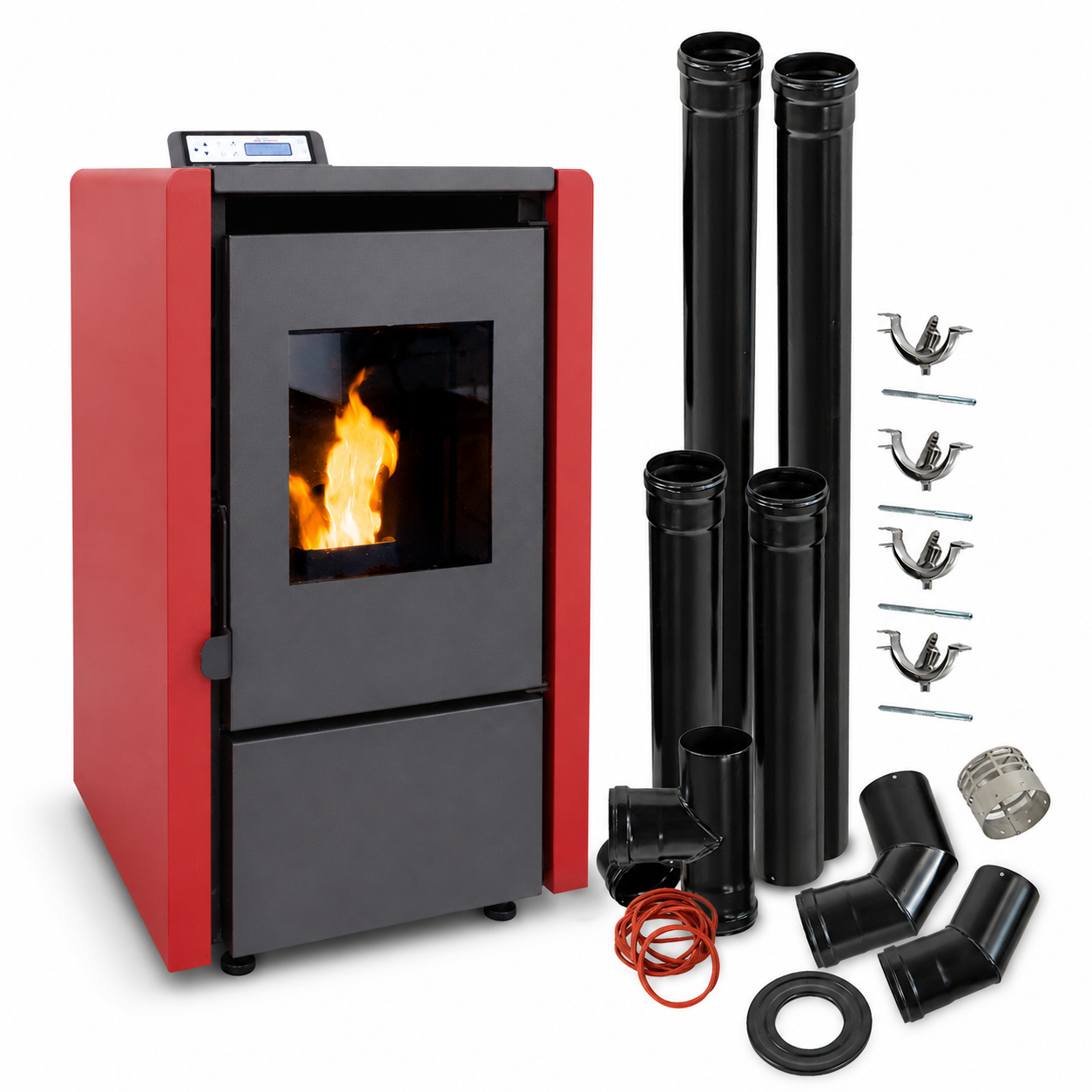 Estufa Pellet 6 2 Kw 100 M2 Wifi Burdeo Kit De Instalaci n-0