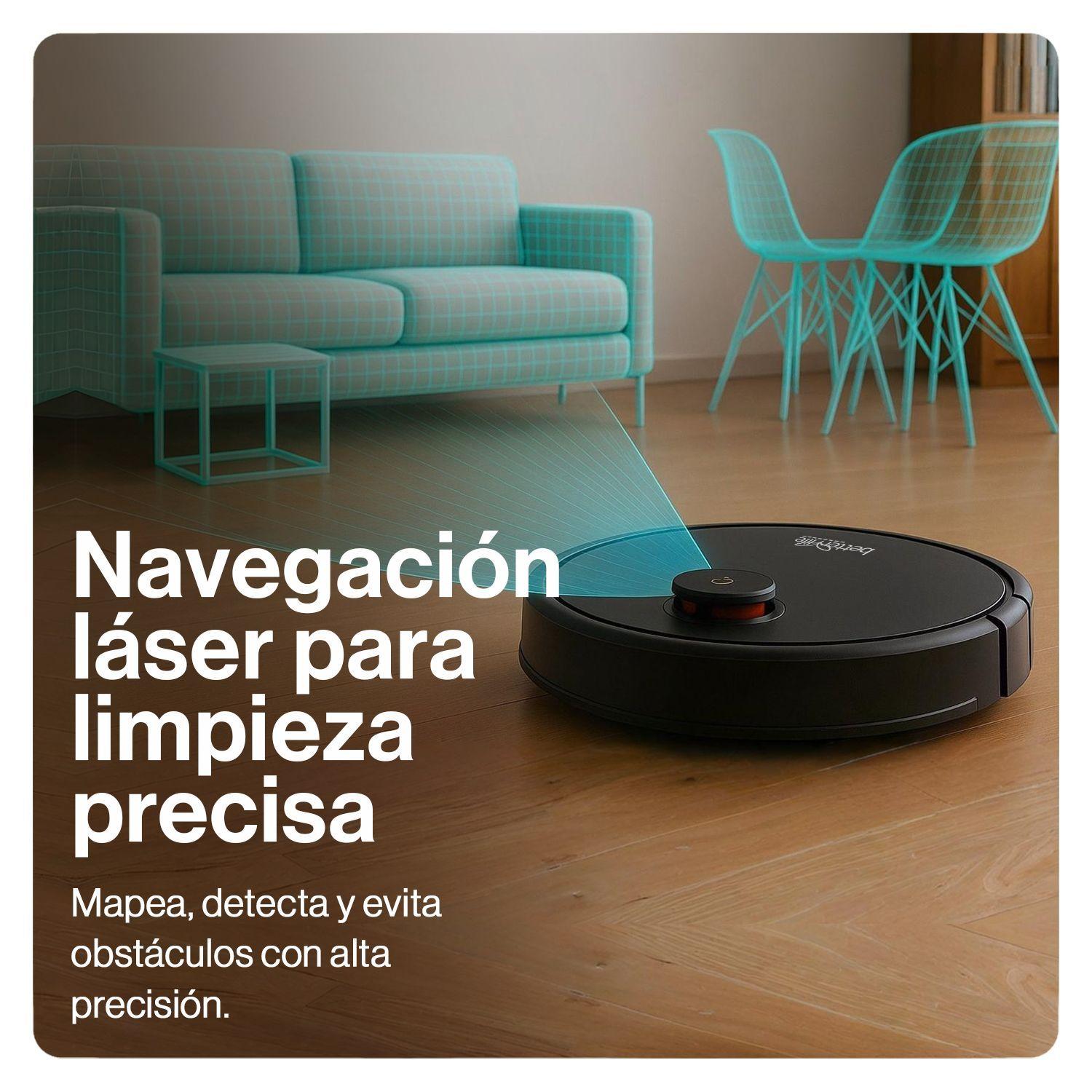 Robot Aspiradora y Trapeadora + Base Colectora + 3 Bolsas Polvo-3