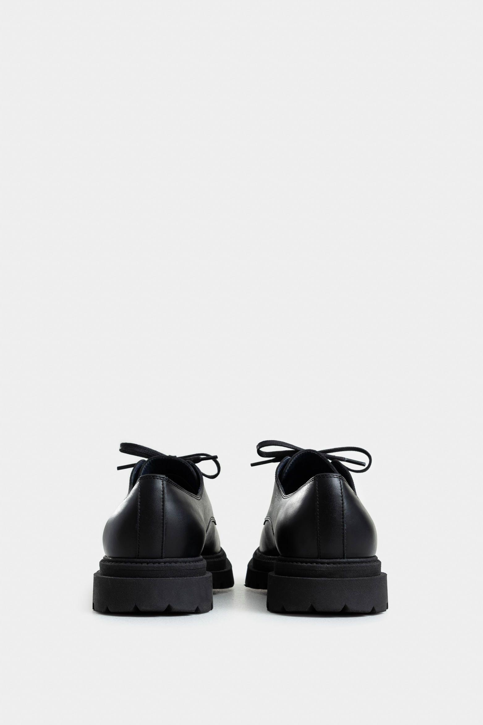 Vélez Zapatos Cordón Arezzo Cuero Hombre  Envejecido Negro-2