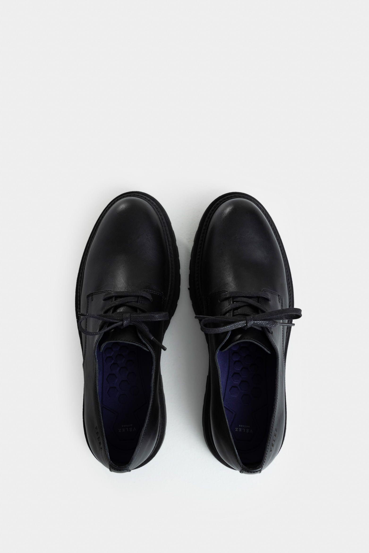 Vélez Zapatos Cordón Arezzo Cuero Hombre  Envejecido Negro-3