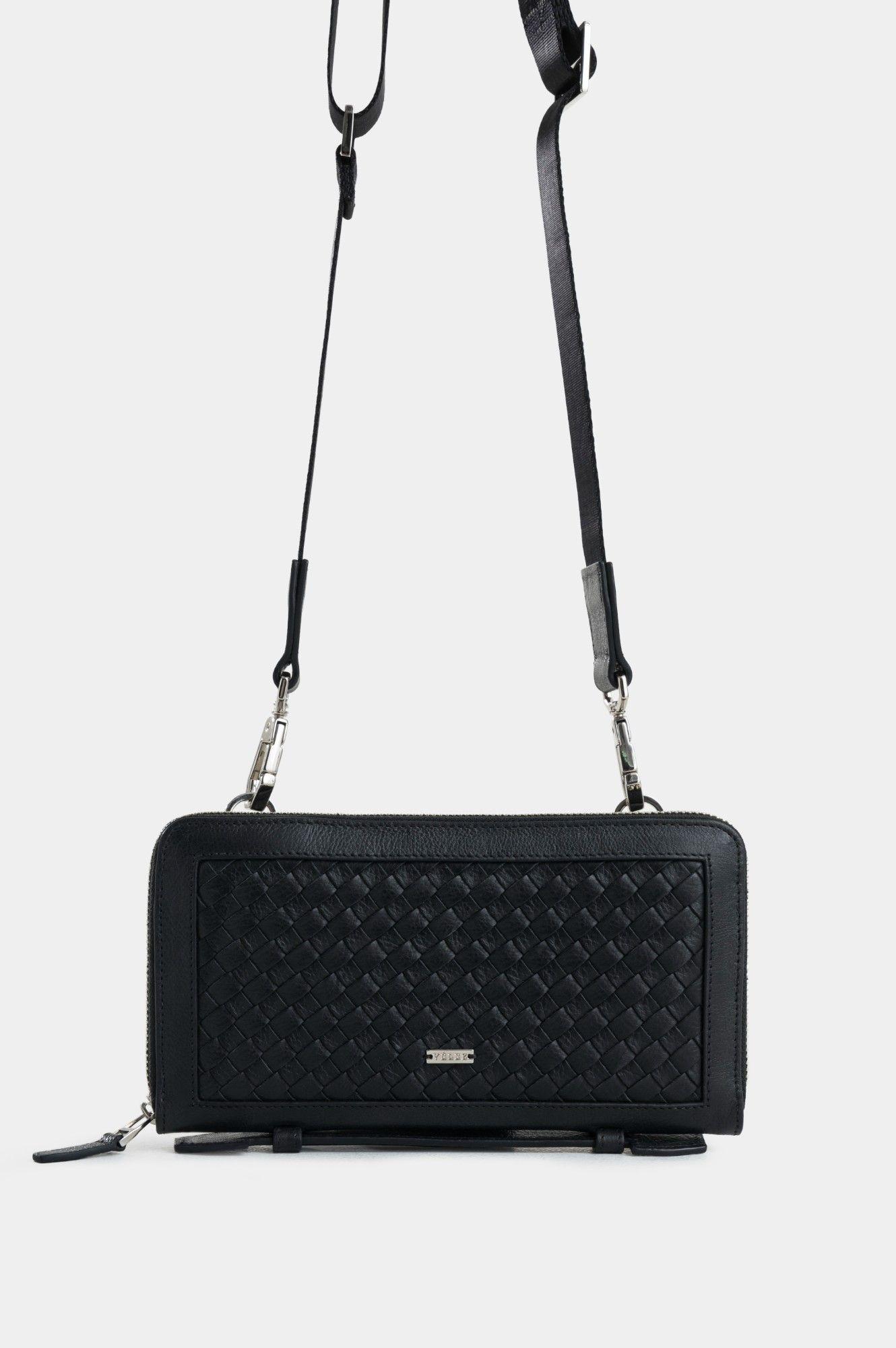 Vélez Cartera Bandolera Elba Cuero Hombre Tejido Frontal-1
