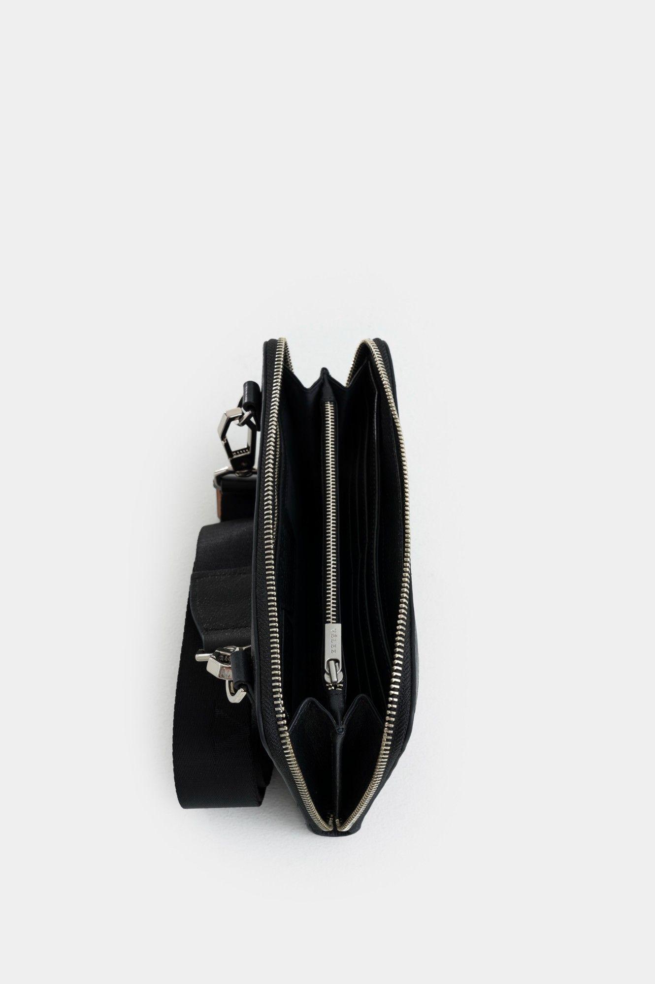 Vélez Cartera Bandolera Elba Cuero Hombre Tejido Frontal-2