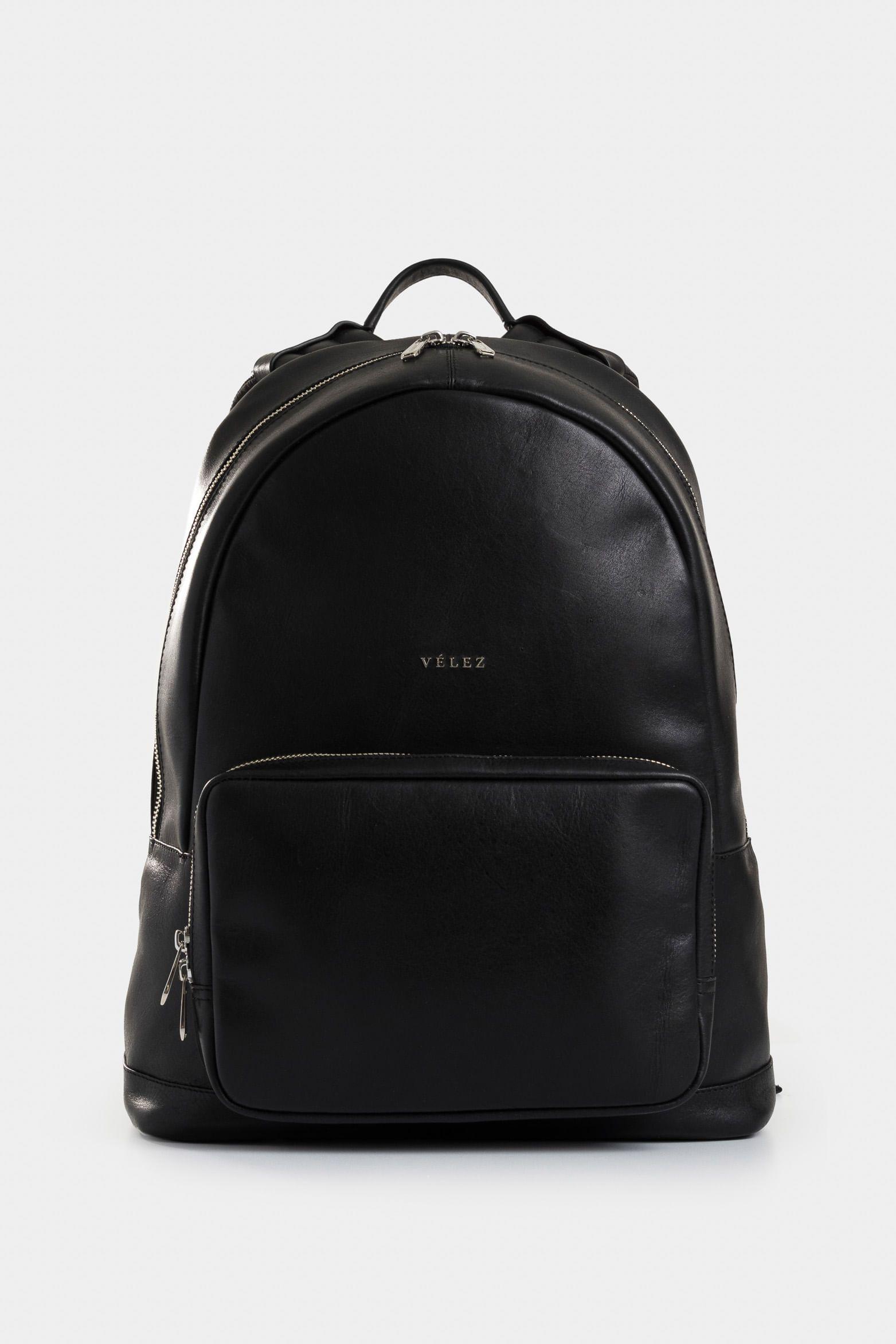 Morral Brumia de cuero para mujer estructurado negro-0