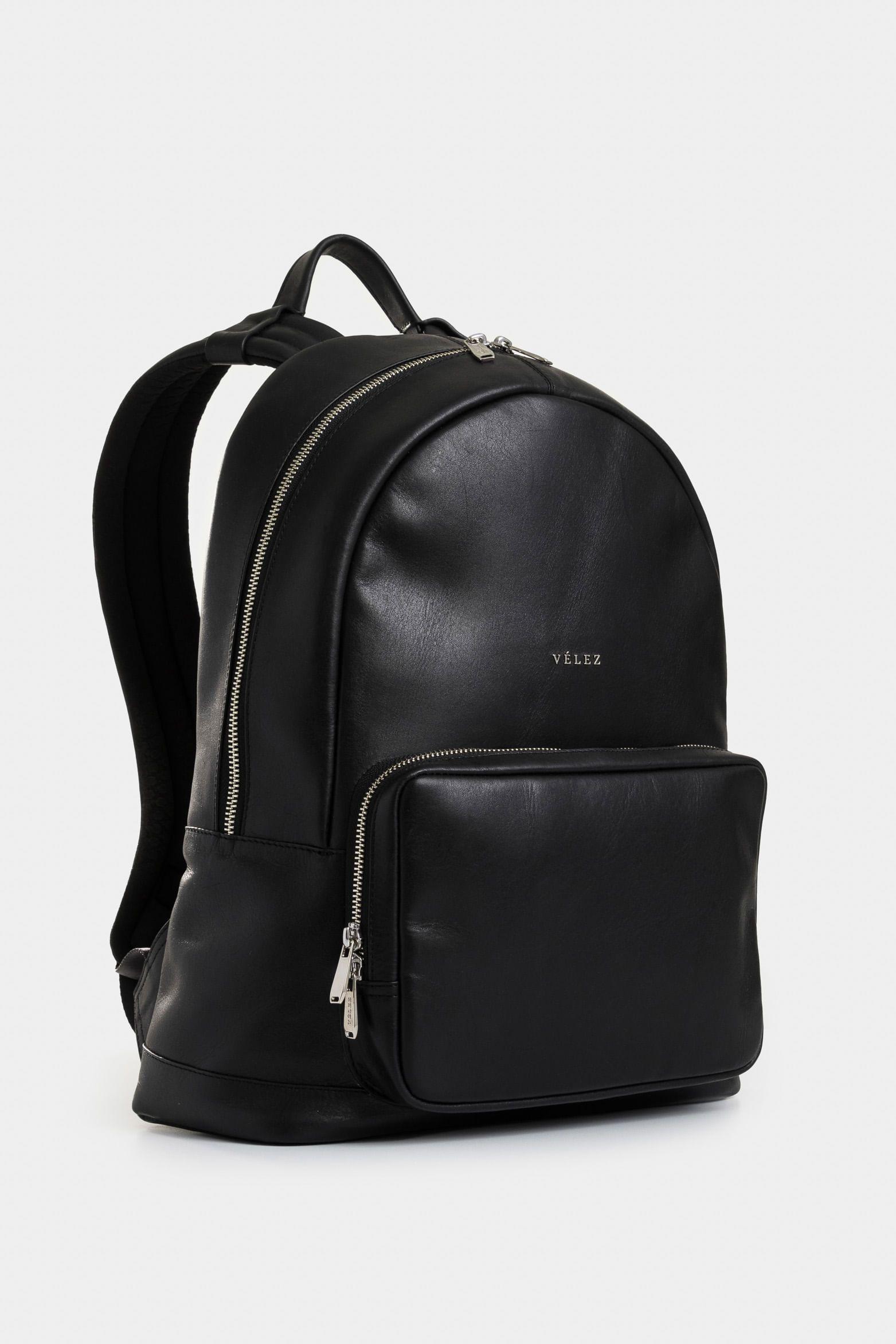 Morral Brumia de cuero para mujer estructurado negro-1