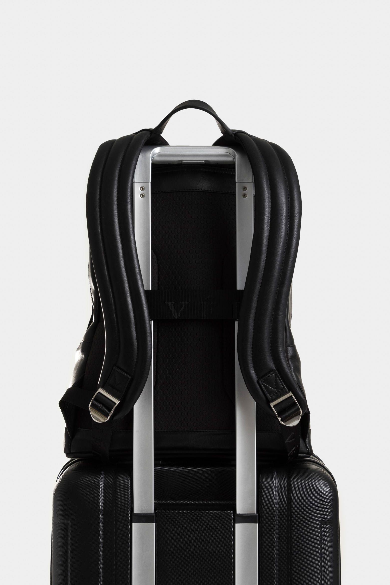 Morral Brumia de cuero para mujer estructurado negro-2