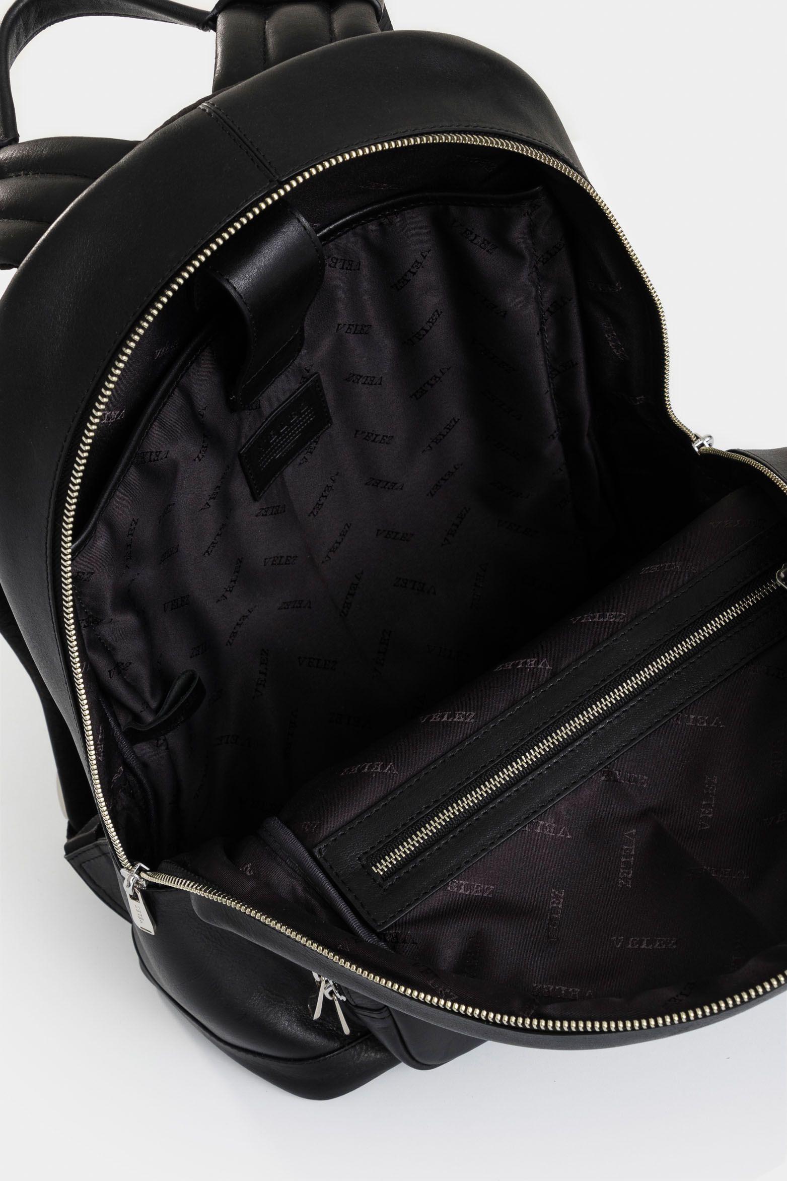 Morral Brumia de cuero para mujer estructurado negro-4