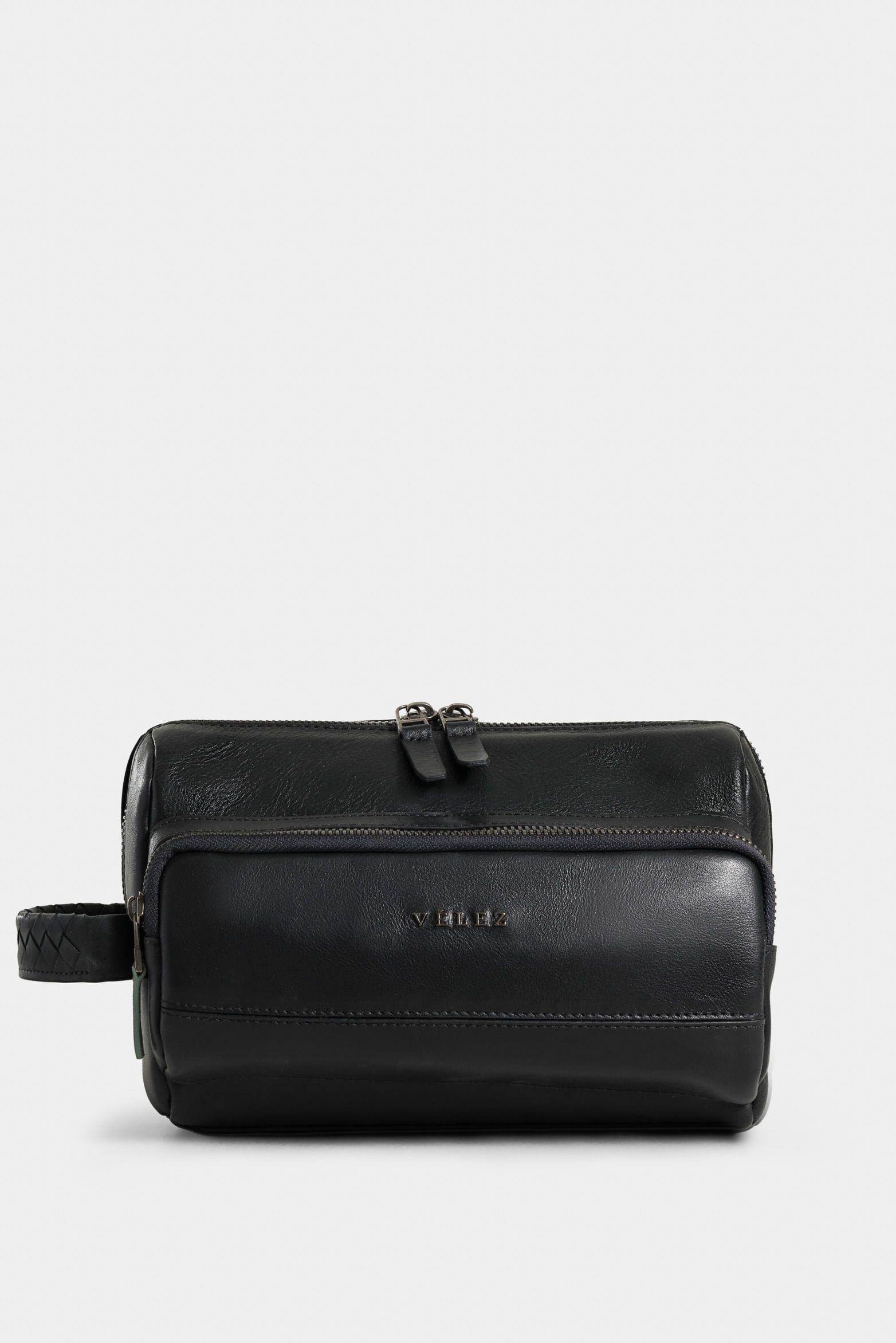 Vélez Organizador De Viaje Alessio Cuero Hombre Negro-0