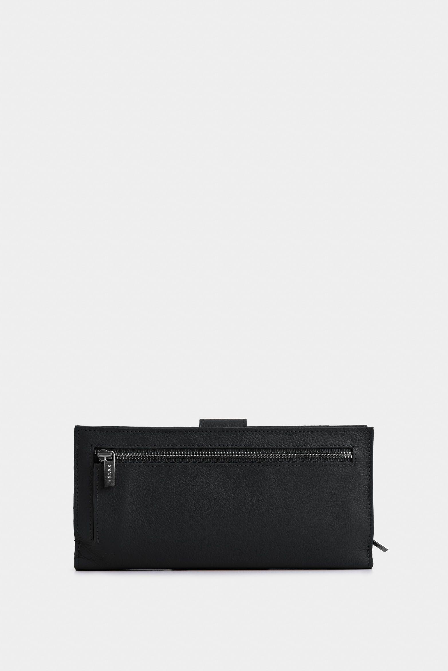 Porta chequera Nudo de cuero para mujer detalle millaré Negro-2