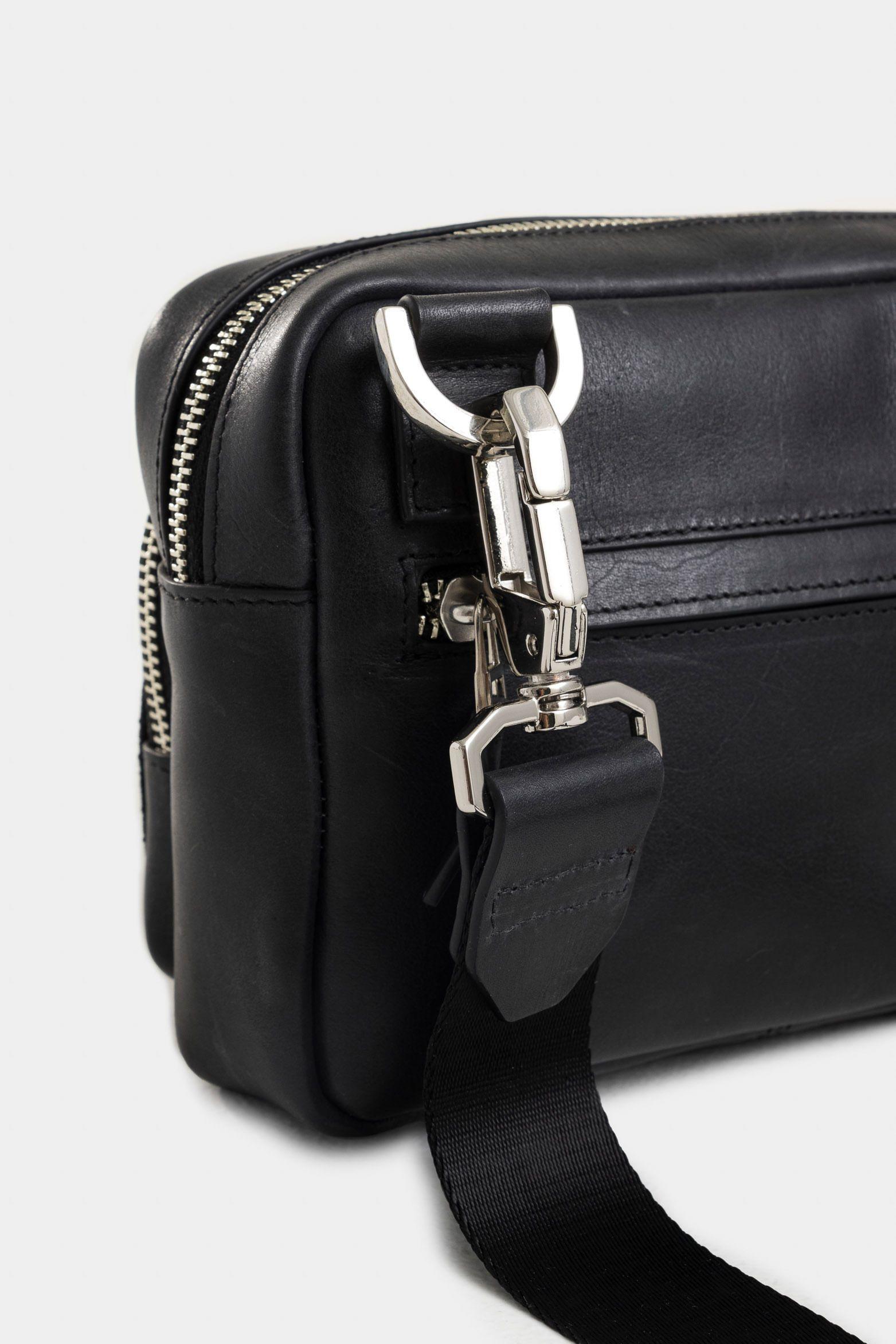 Manos libres bright de cuero para hombre detalle gamuzado negro-3