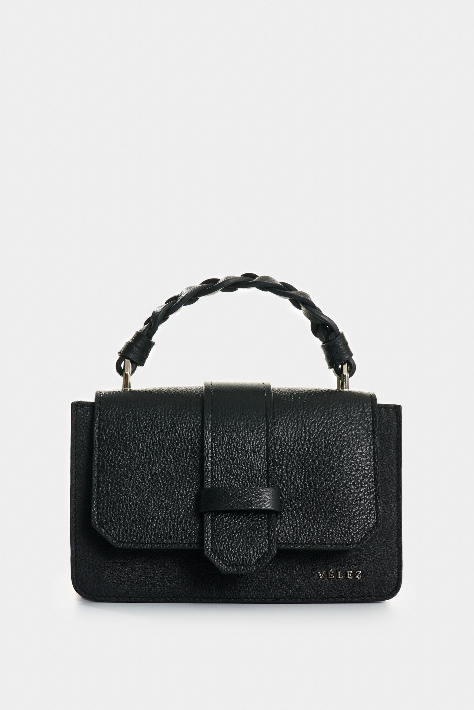 Vélez Manos Libres Garniel Cuero  Mujer Manija Tejida Negro-0