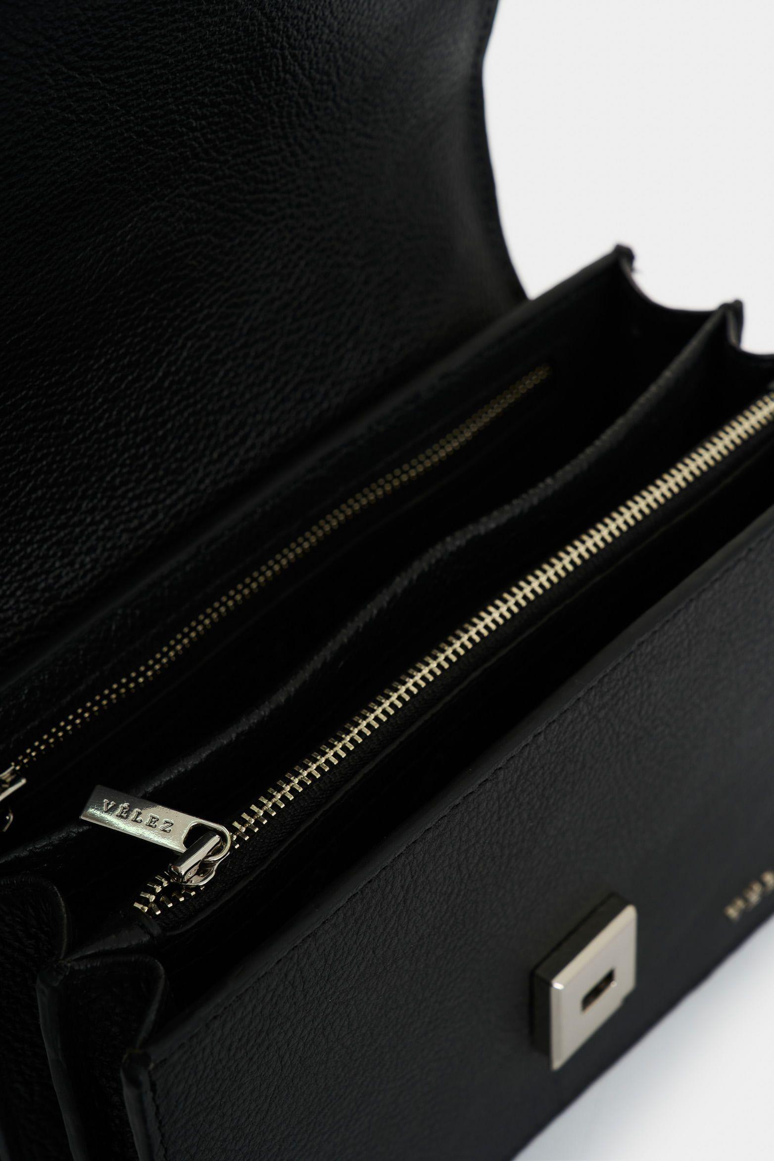 Vélez Manos Libres Garniel Cuero  Mujer Manija Tejida Negro-4