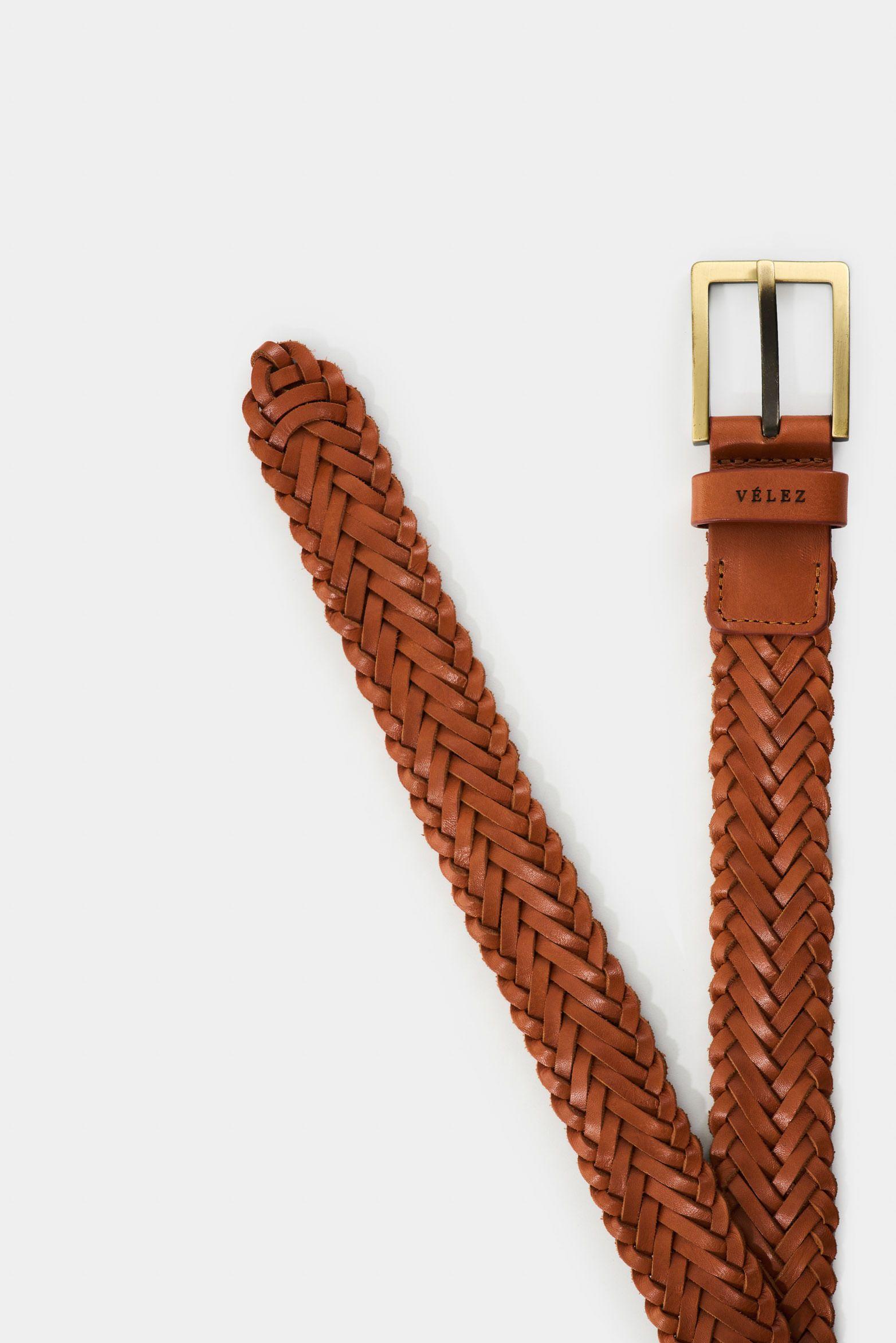 Vélez Cinturón Unifaz Trenzado Cuero Hombre Atlas Terracota-2