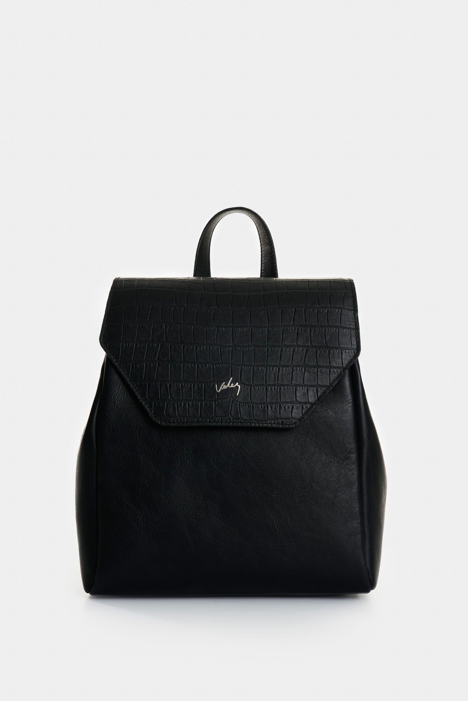 Vélez Morral Rosario De Cuero  Mujer Corte Hexagonal Negro-0