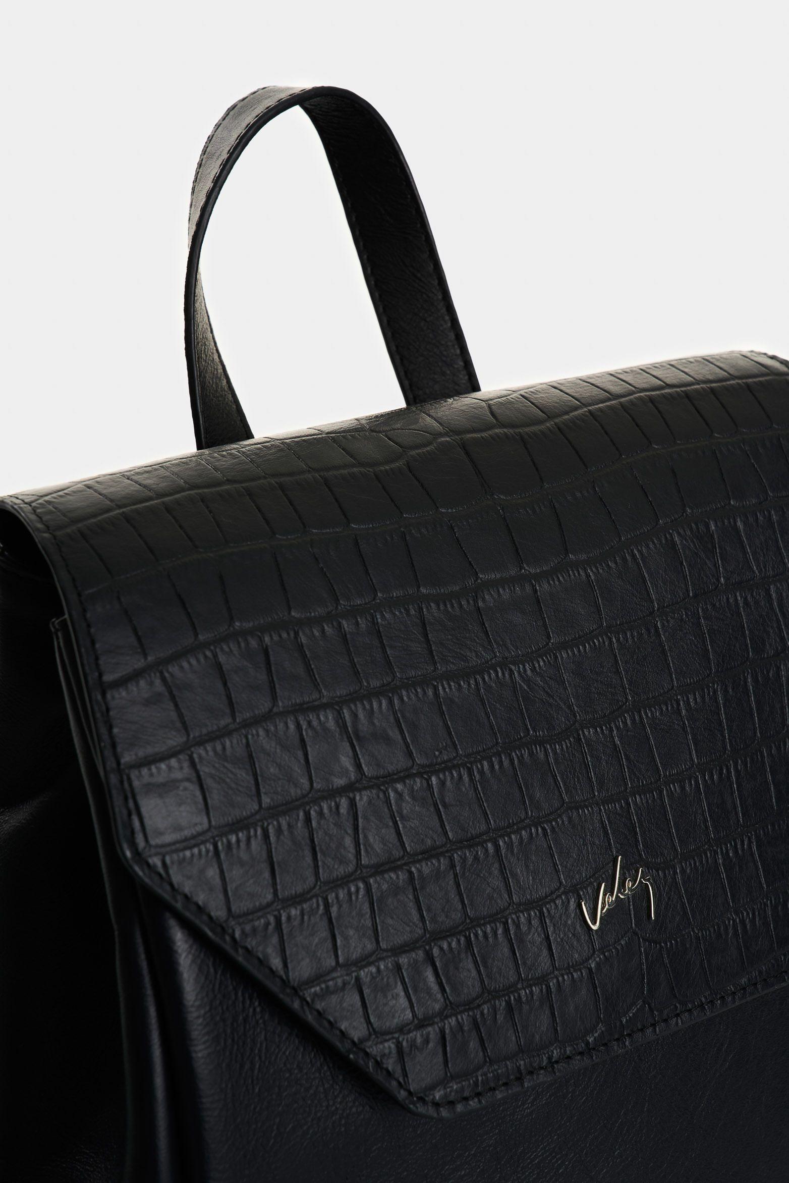 Vélez Morral Rosario De Cuero  Mujer Corte Hexagonal Negro-3