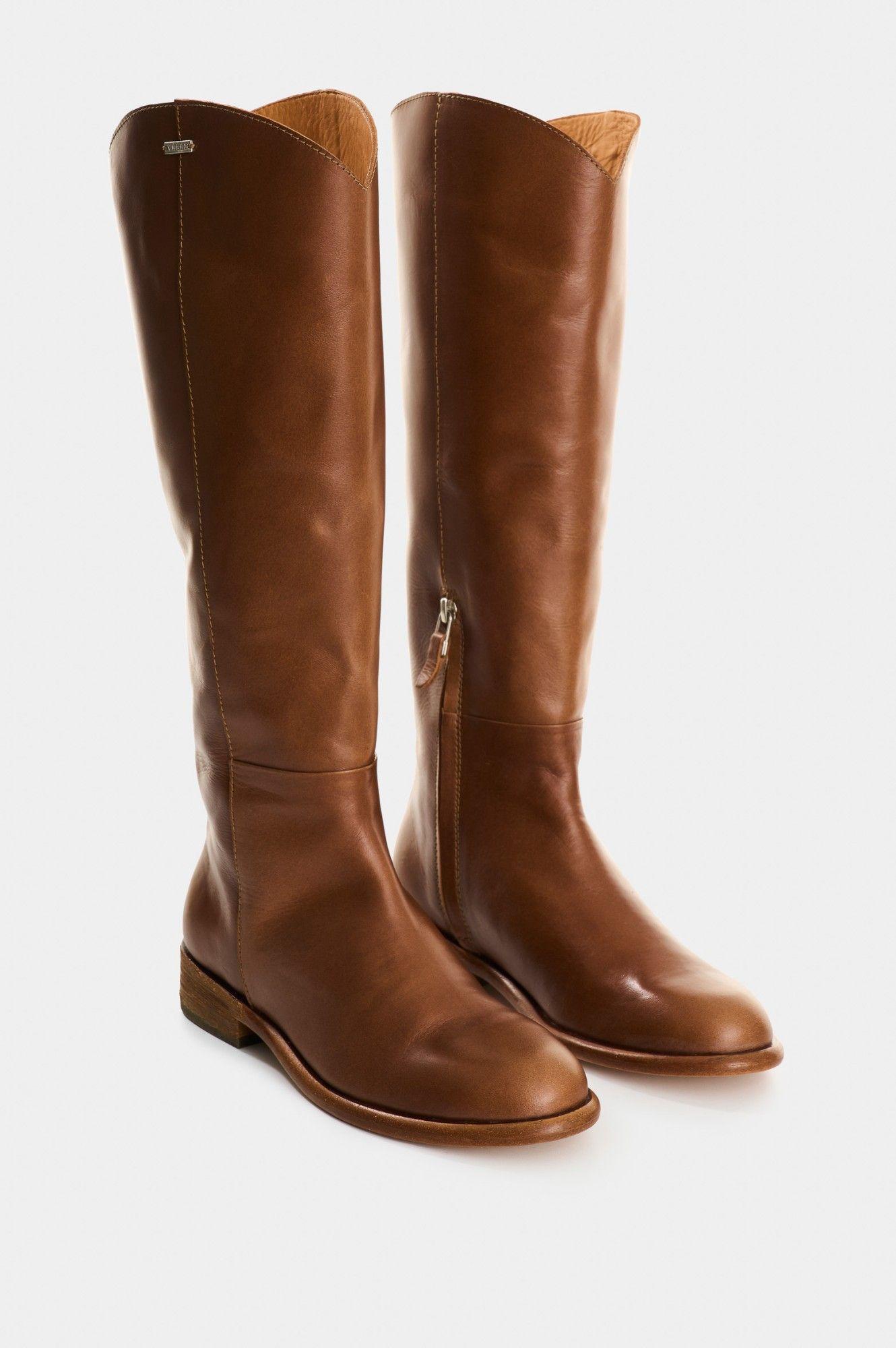 Vélez Botas De Cuero Para Mujer Kalahari Miel-1