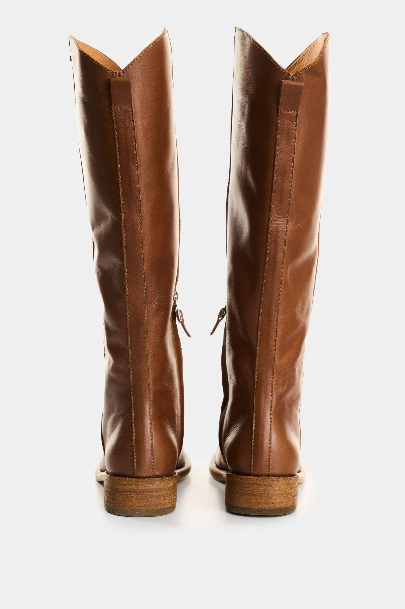 Vélez Botas De Cuero Para Mujer Kalahari Miel-2