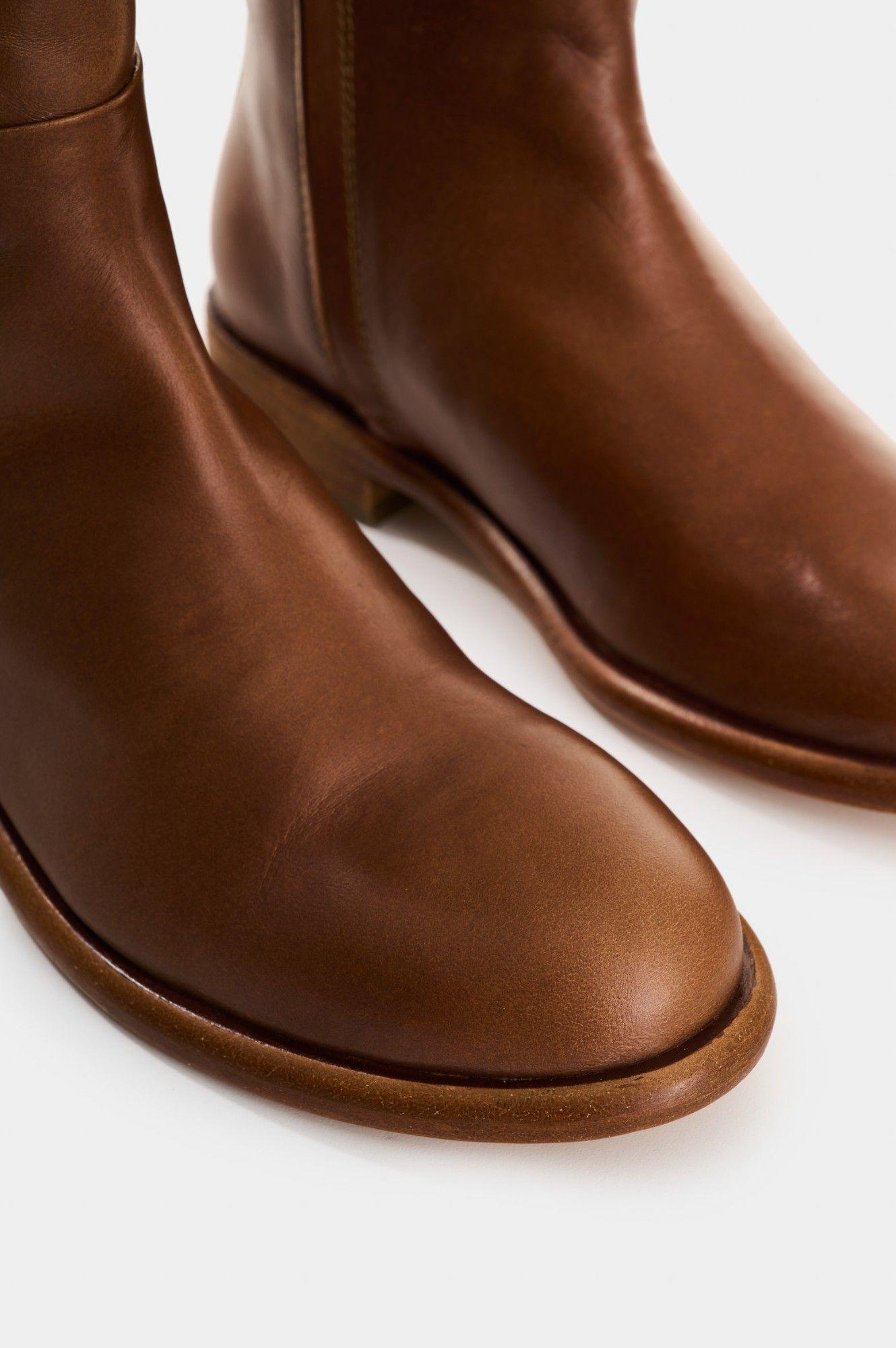 Vélez Botas De Cuero Para Mujer Kalahari Miel-4