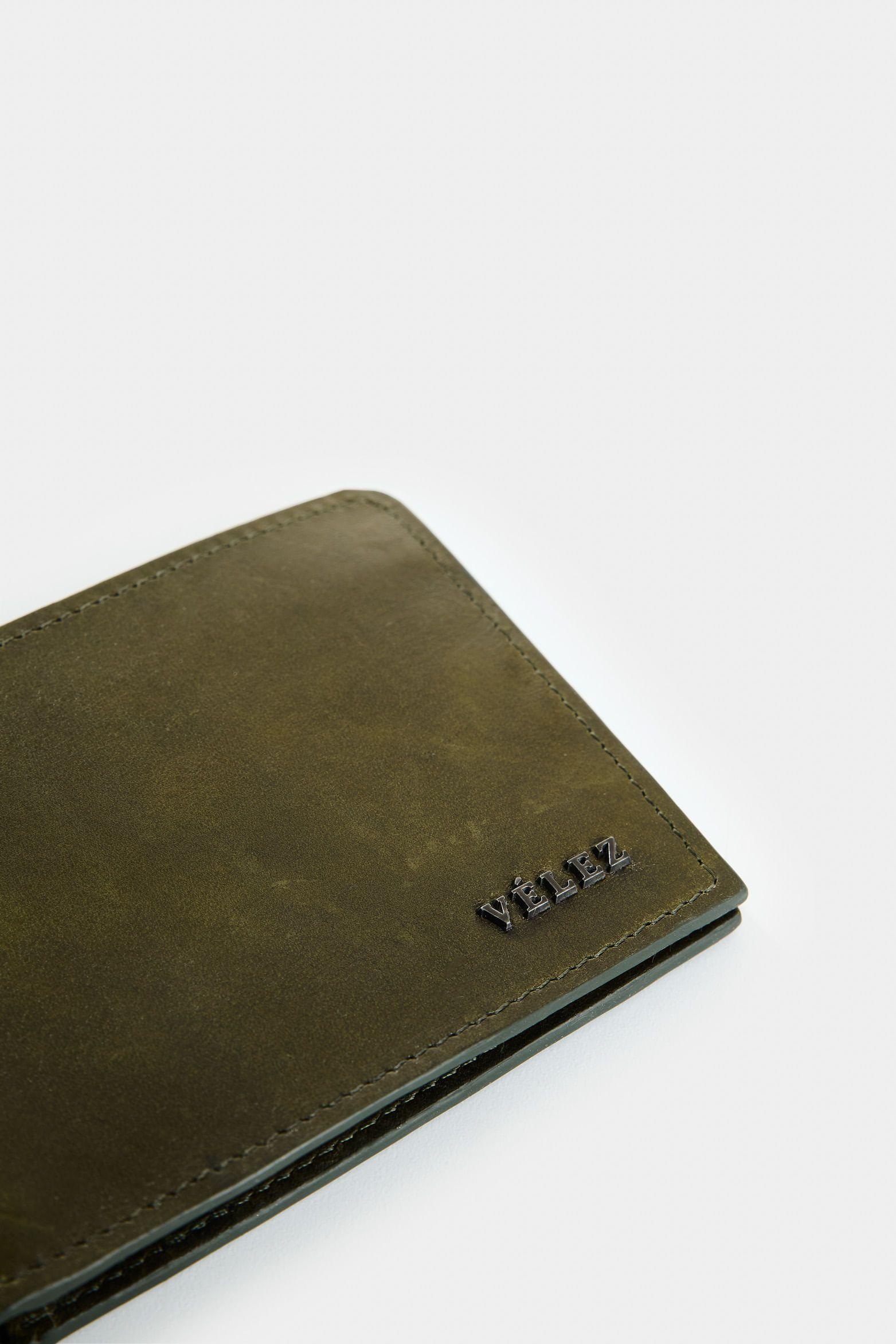 Vélez Billetera De Cuero Para Hombre Elia Verde Oliva-3