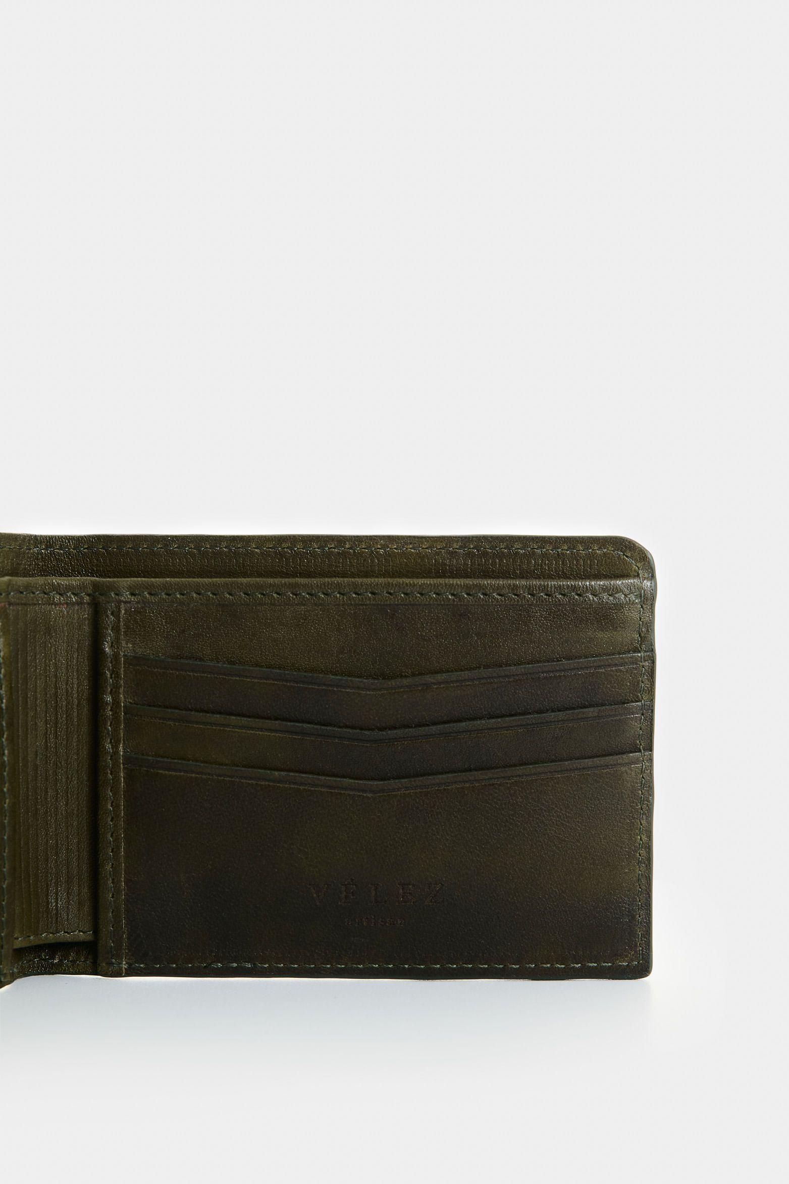 Vélez Billetera De Cuero Para Hombre Elia Verde Oliva-4