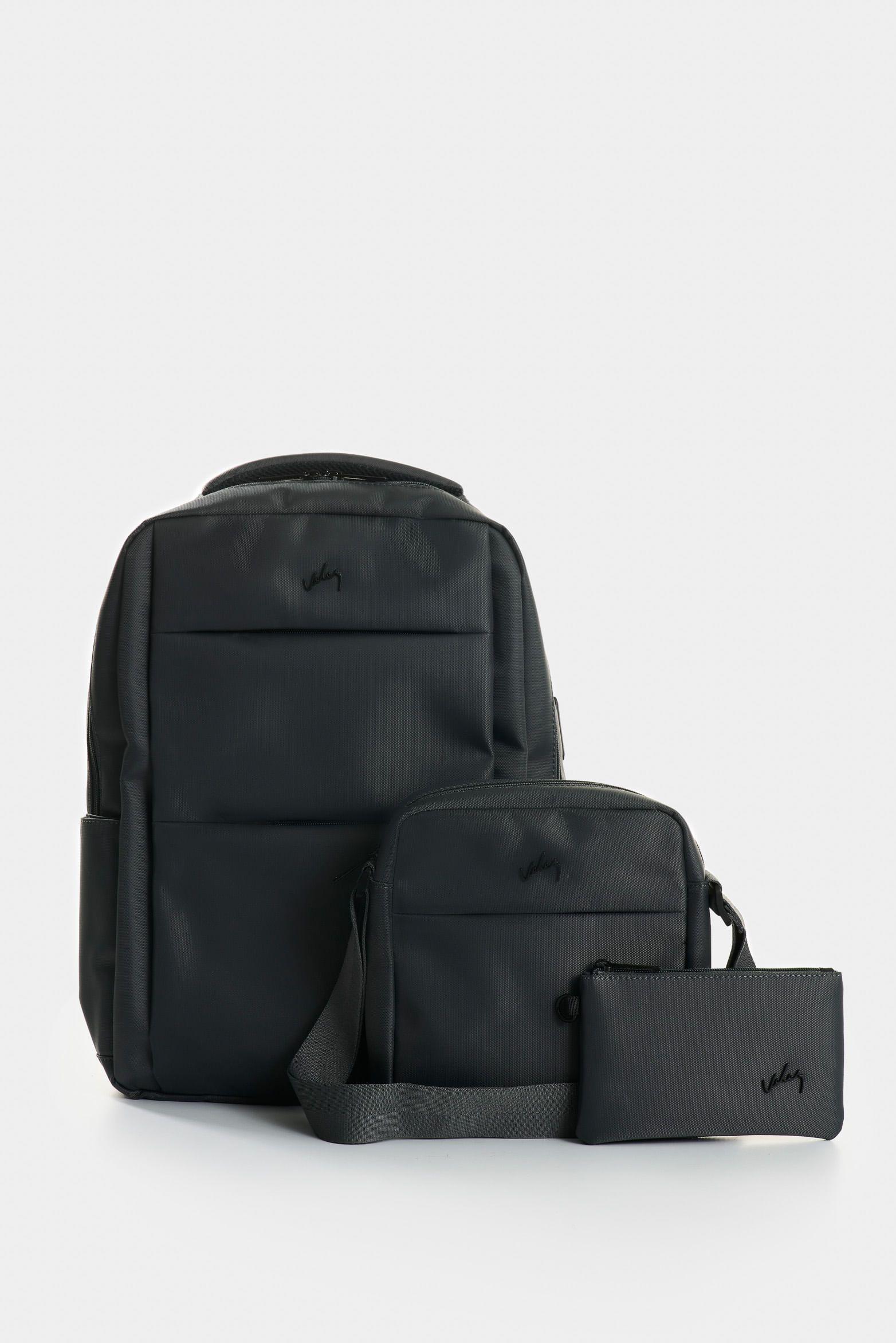 Vélez Morral Leo En Lona Y Cuero Hombre Multifuncional Gris-3