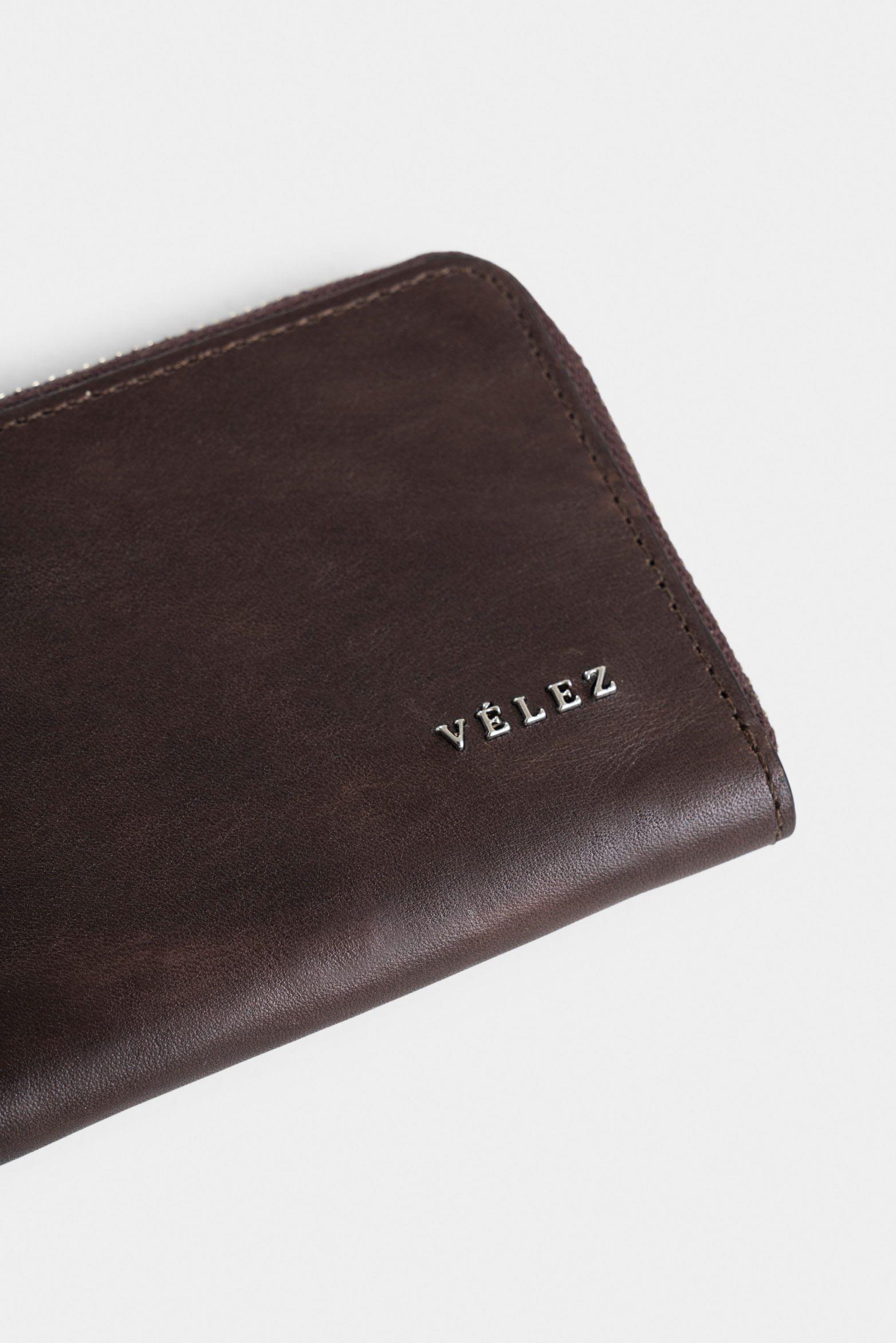 Porta documentos Tropical 2 de cuero para hombre multifuncional café-3